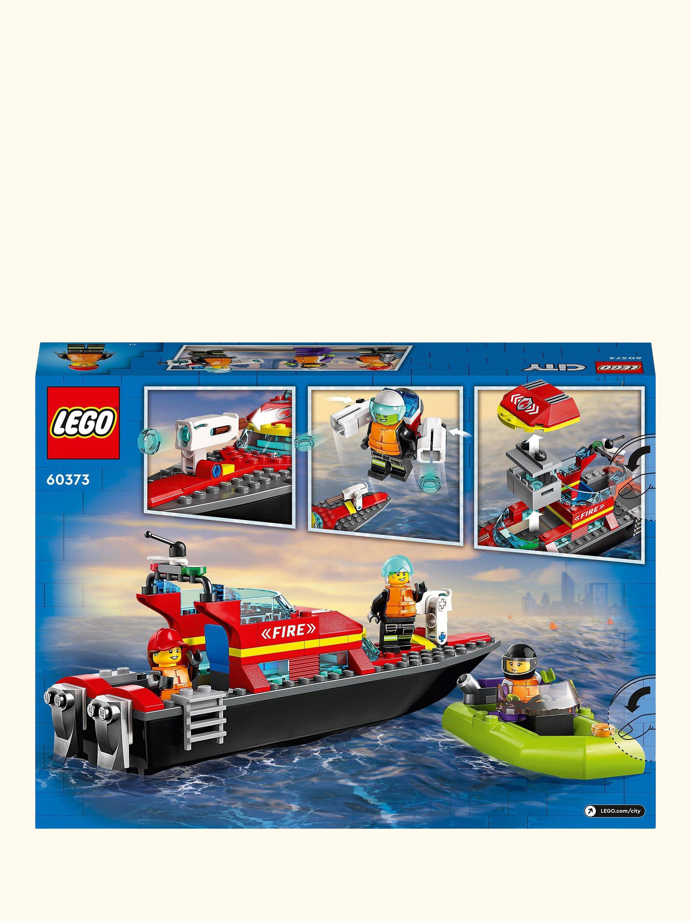 City Fire Rescue Boat Toy, Floats on Water Set 60373