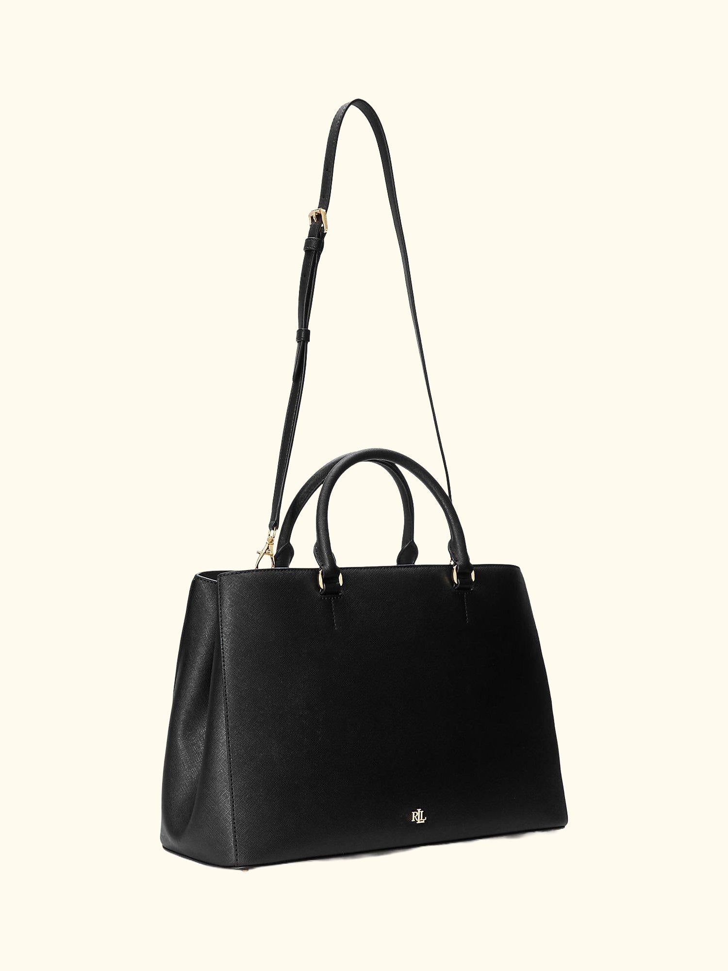 Lauren Ralph Lauren Hanna Large Leather Satchel, Black