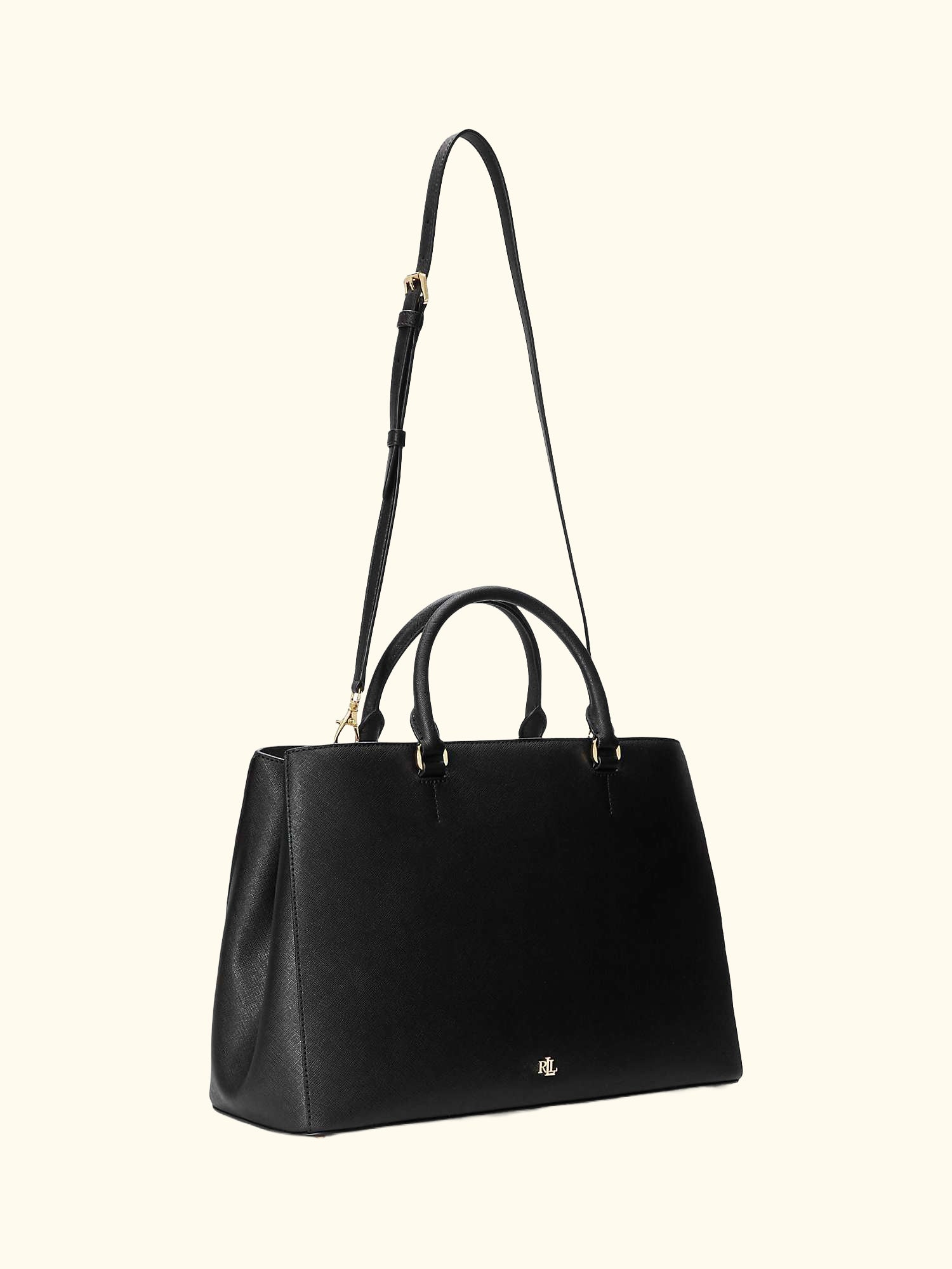 Lauren Ralph Lauren Hanna Large Leather Satchel, Black