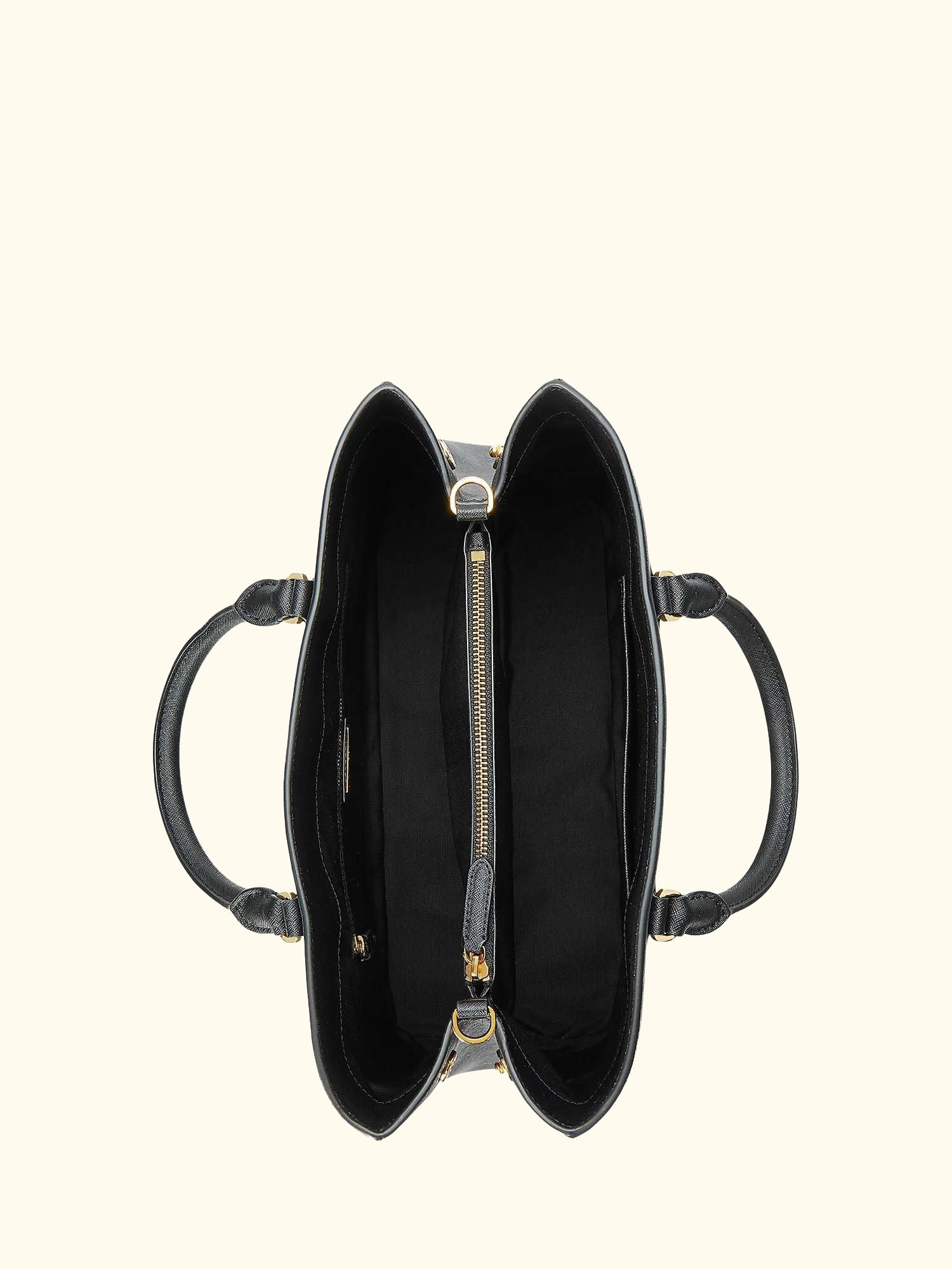 Lauren Ralph Lauren Hanna Large Leather Satchel, Black