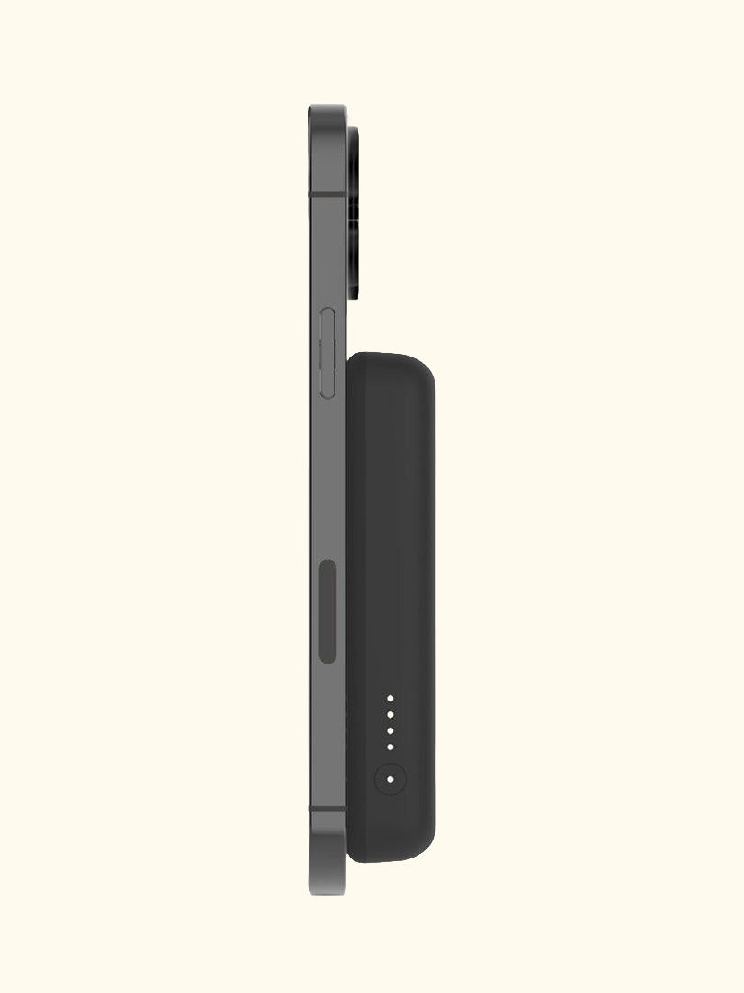 5K Magnetic Wireless Portable Power Bank with Stand for iPhone 12, 13, 14 & 15, Black