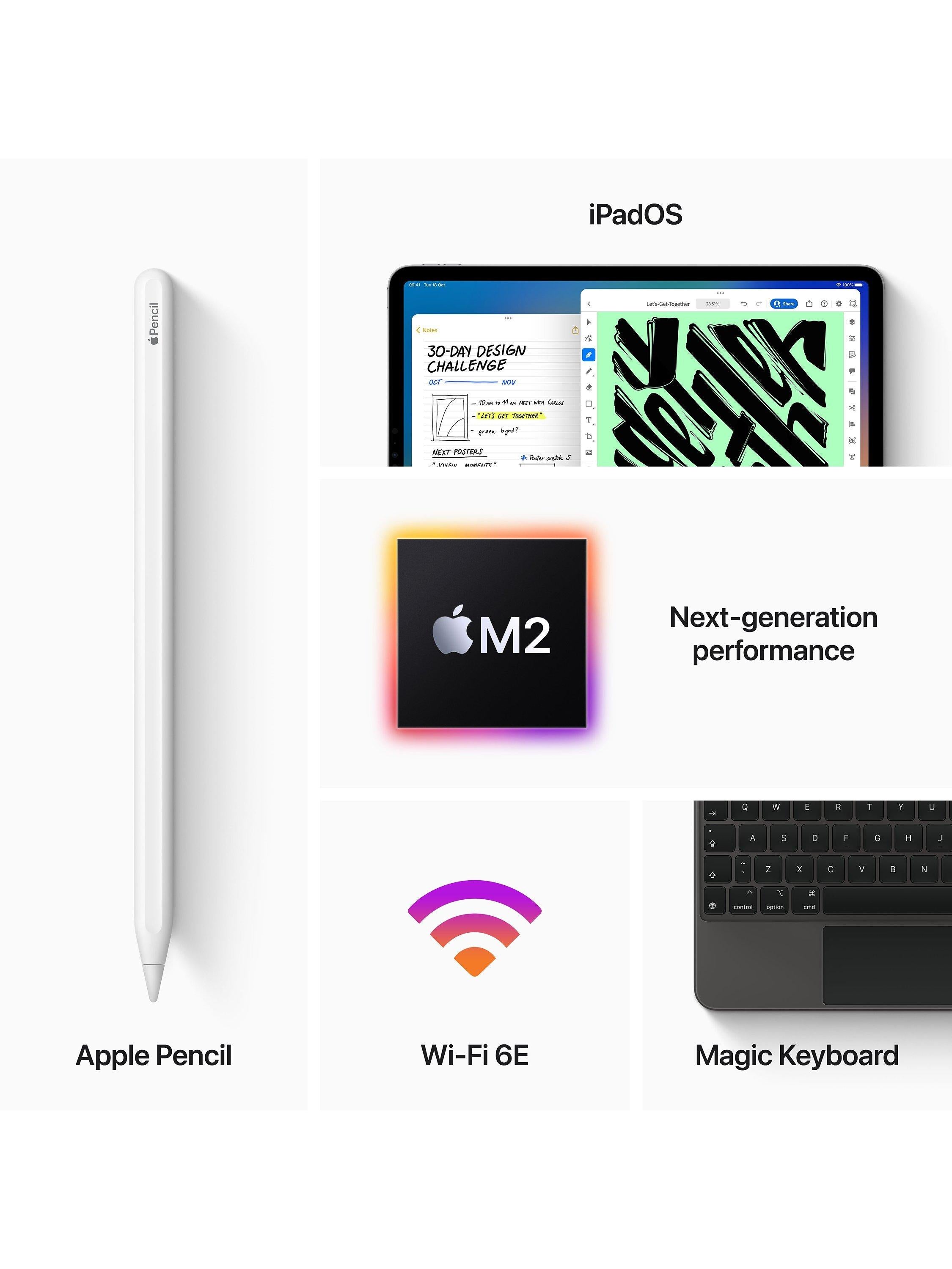 2022 Apple iPad Pro 11", M2 Processor, iOS, Wi-Fi, 2TB