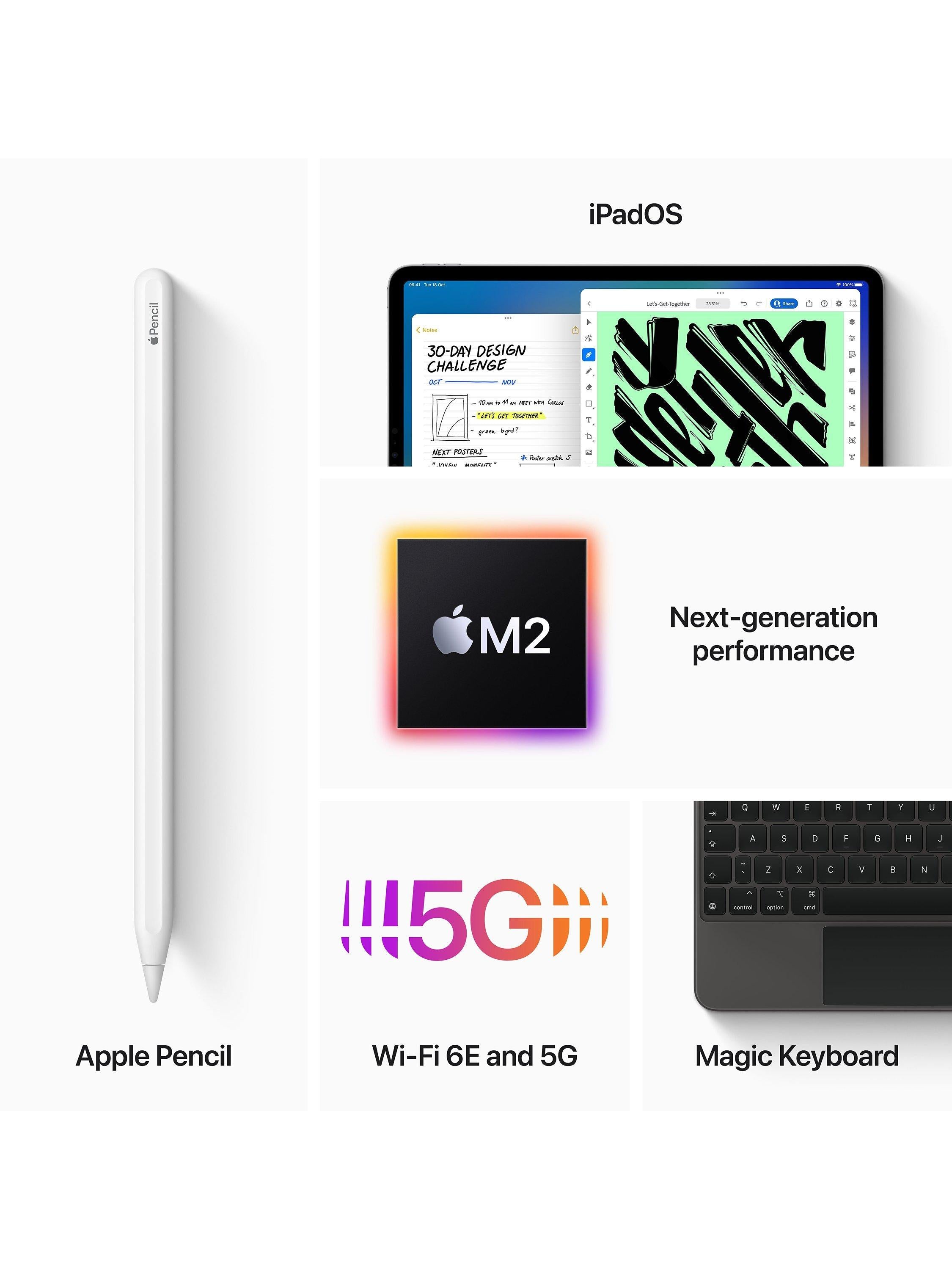 2022 Apple iPad Pro 11", M2 Processor, iOS, Wi-Fi & Cellular, 2TB