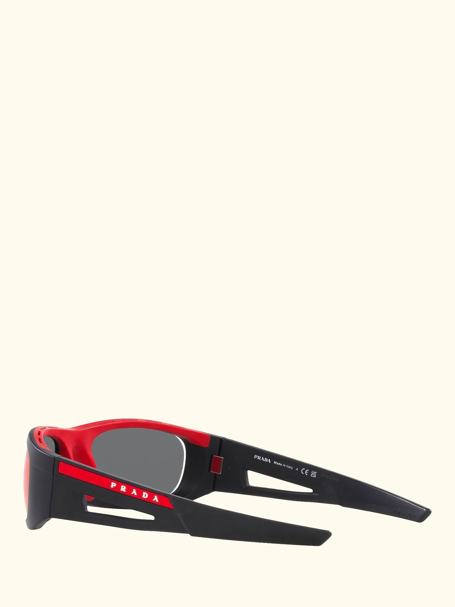 Linea Rossa PS02YS Men's Rectangular Sunglasses, Black/Mirror Red