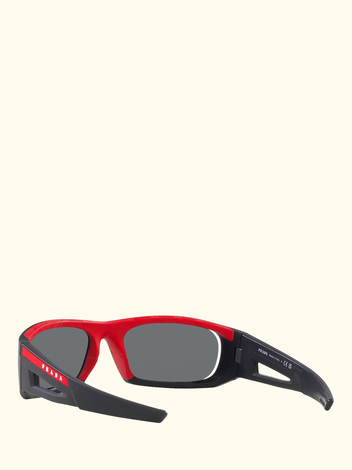 Linea Rossa PS02YS Men's Rectangular Sunglasses, Black/Mirror Red
