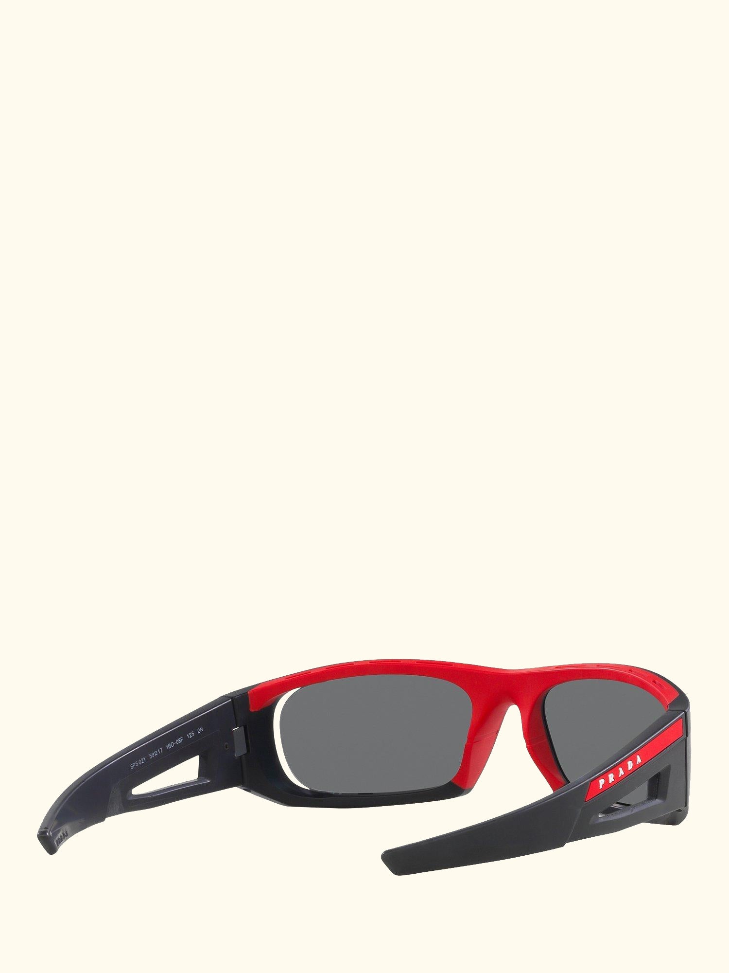Linea Rossa PS02YS Men's Rectangular Sunglasses, Black/Mirror Red