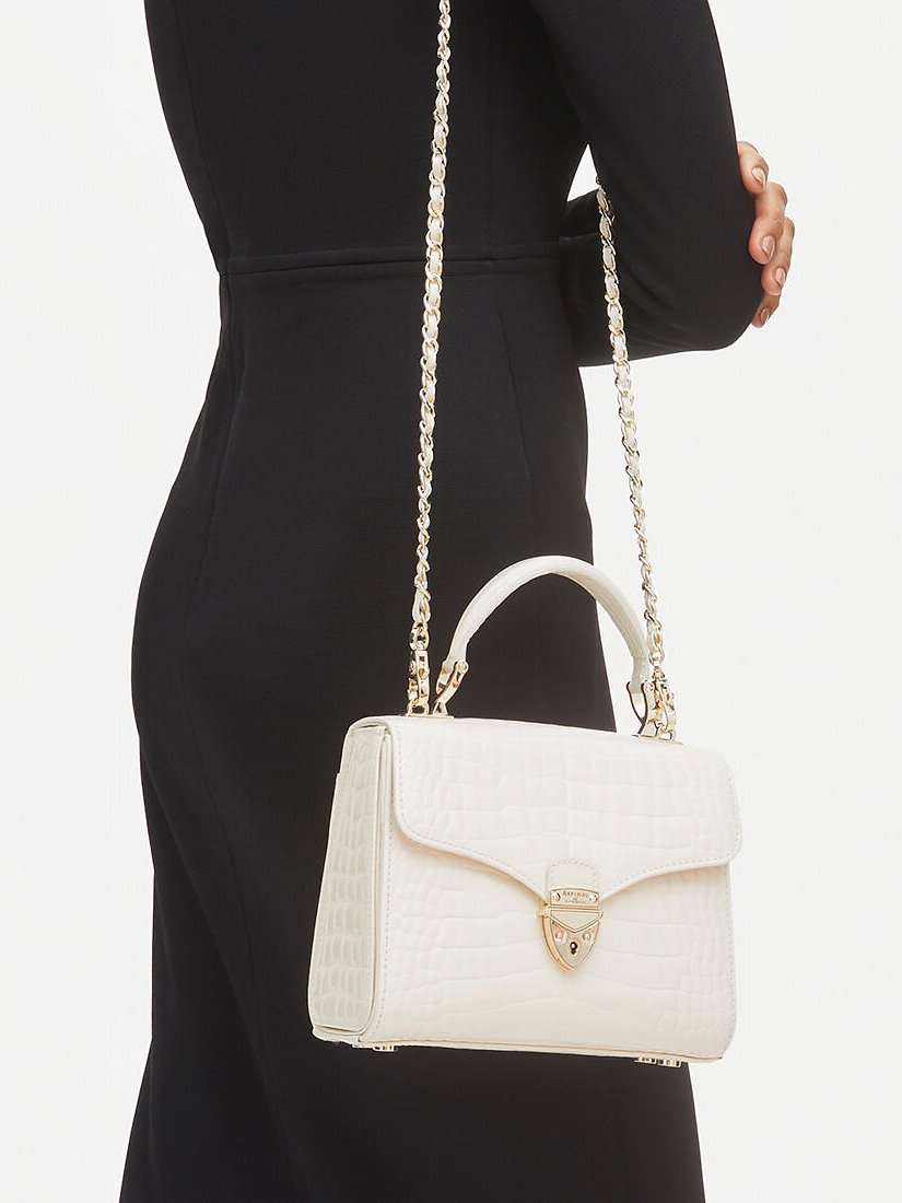 Midi Mayfair Croc Effect Leather Cross Body Bag