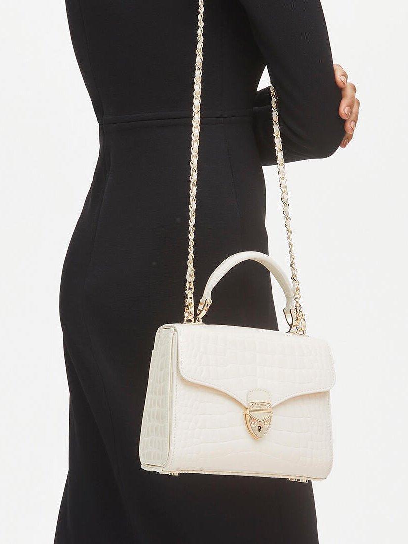 Midi Mayfair Croc Effect Leather Cross Body Bag