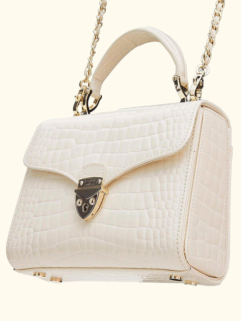 Midi Mayfair Croc Effect Leather Cross Body Bag