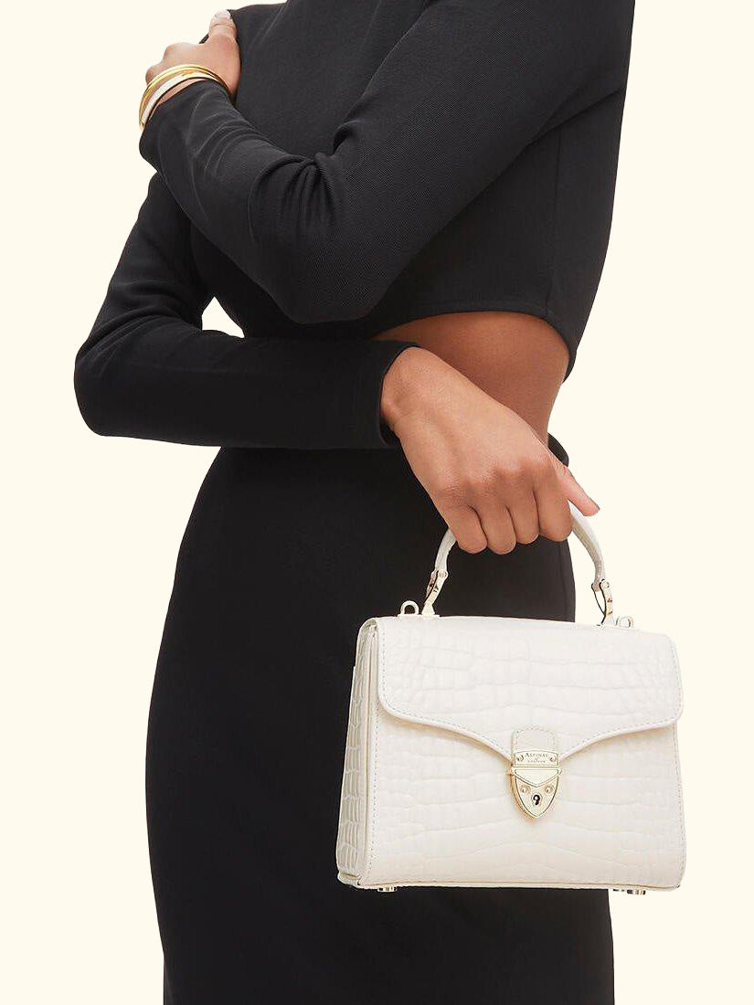 Midi Mayfair Croc Effect Leather Cross Body Bag