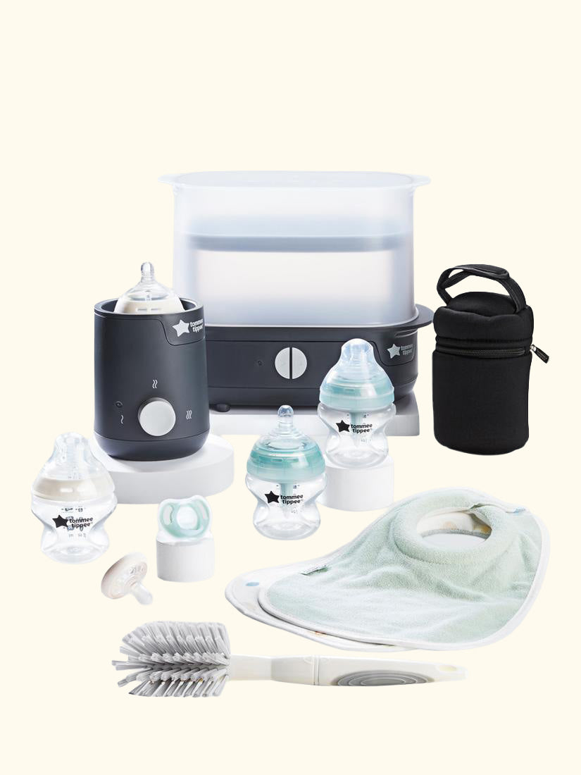Natural Start Electric Steam Steriliser with Insulated Bottle Bag, Newborn Baby Bottles and Easiwarm Bottle Warmer Complete Feeding Set