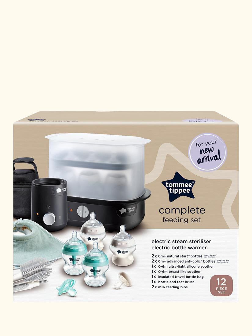 Natural Start Electric Steam Steriliser with Insulated Bottle Bag, Newborn Baby Bottles and Easiwarm Bottle Warmer Complete Feeding Set