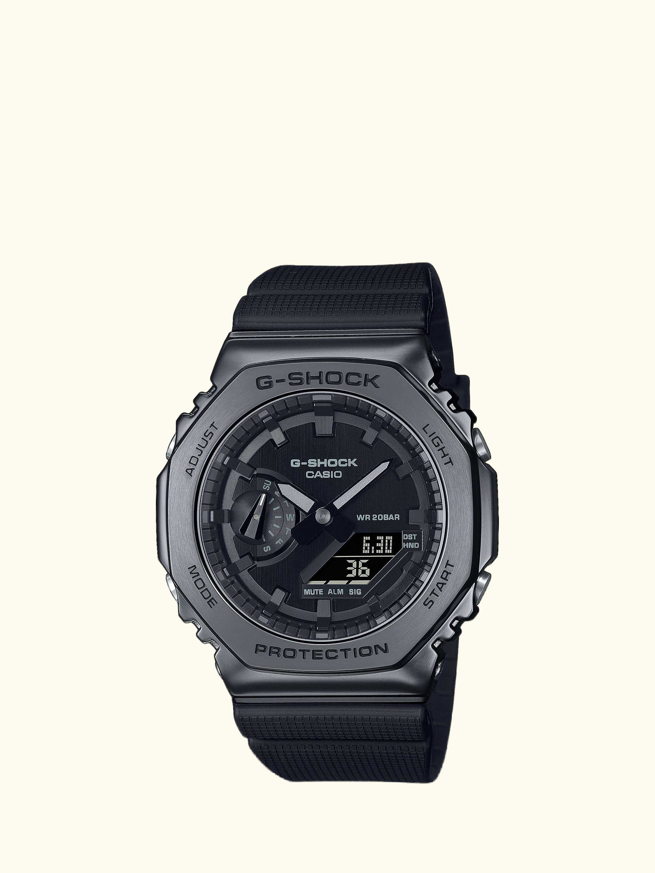 GM-2100BB-1AER Men's G-Shock Utility Resin Strap Watch, Black