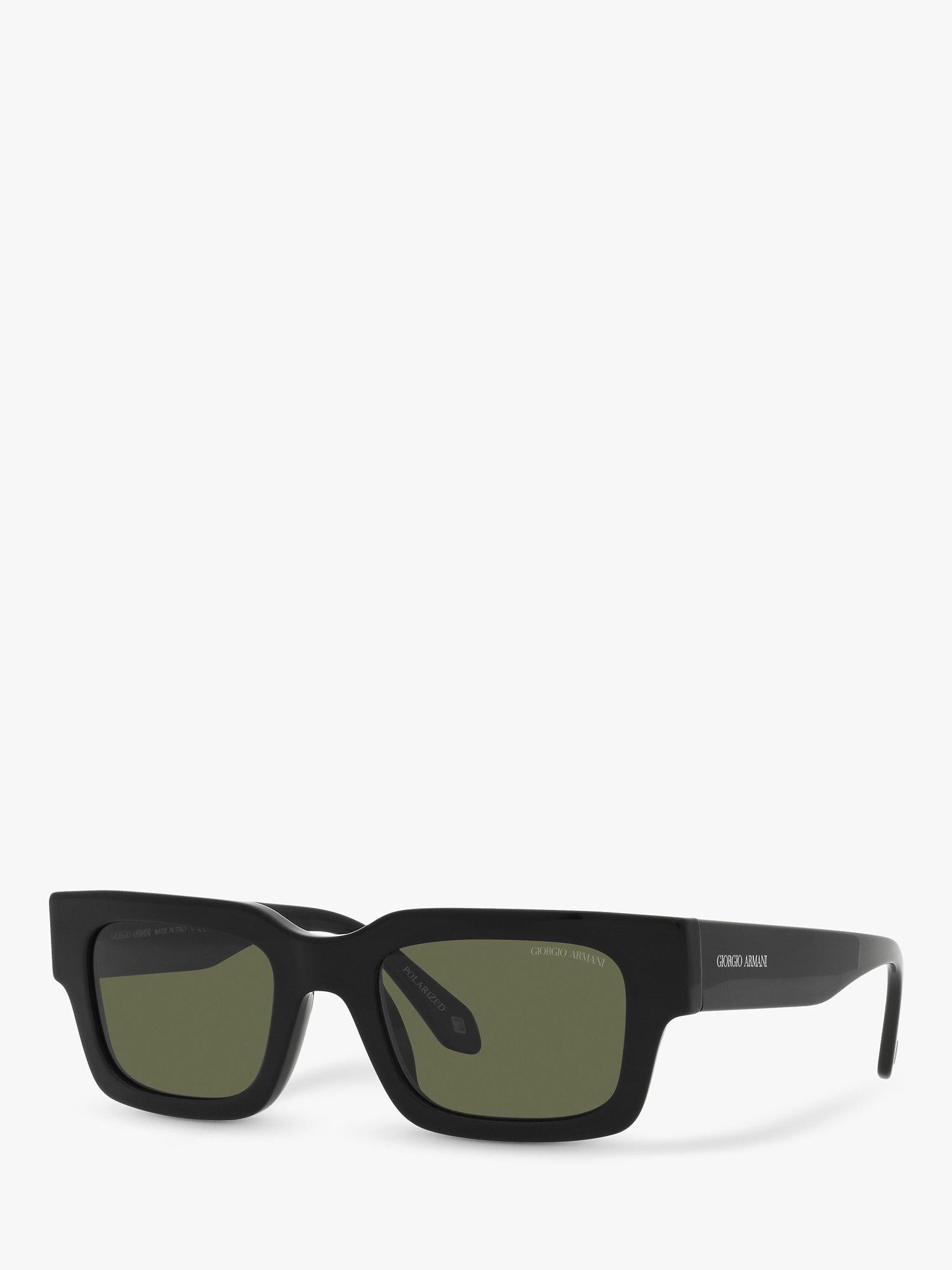 AR8184U Men's Polarised Rectangular Sunglasses, Black
