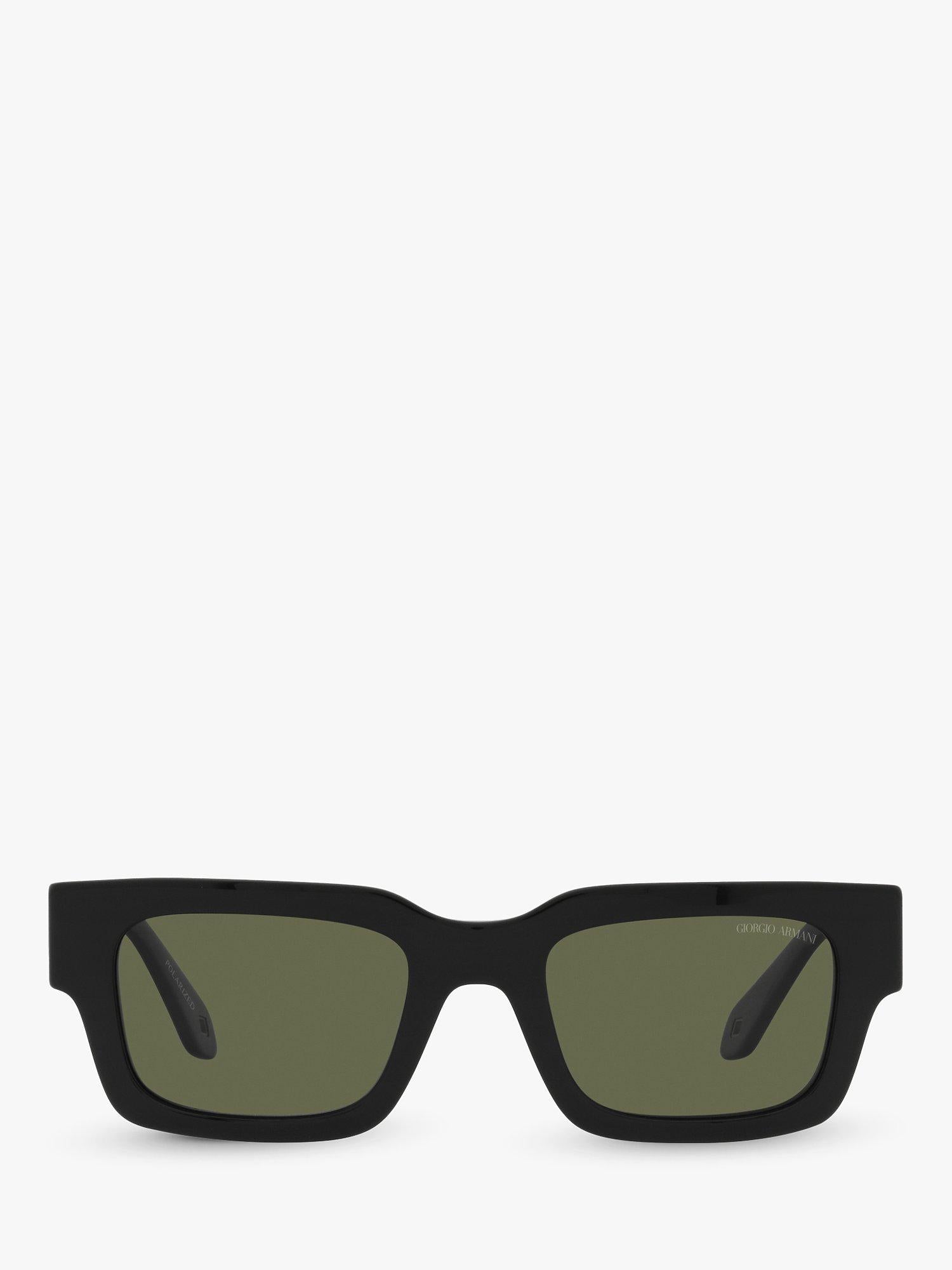 AR8184U Men's Polarised Rectangular Sunglasses, Black