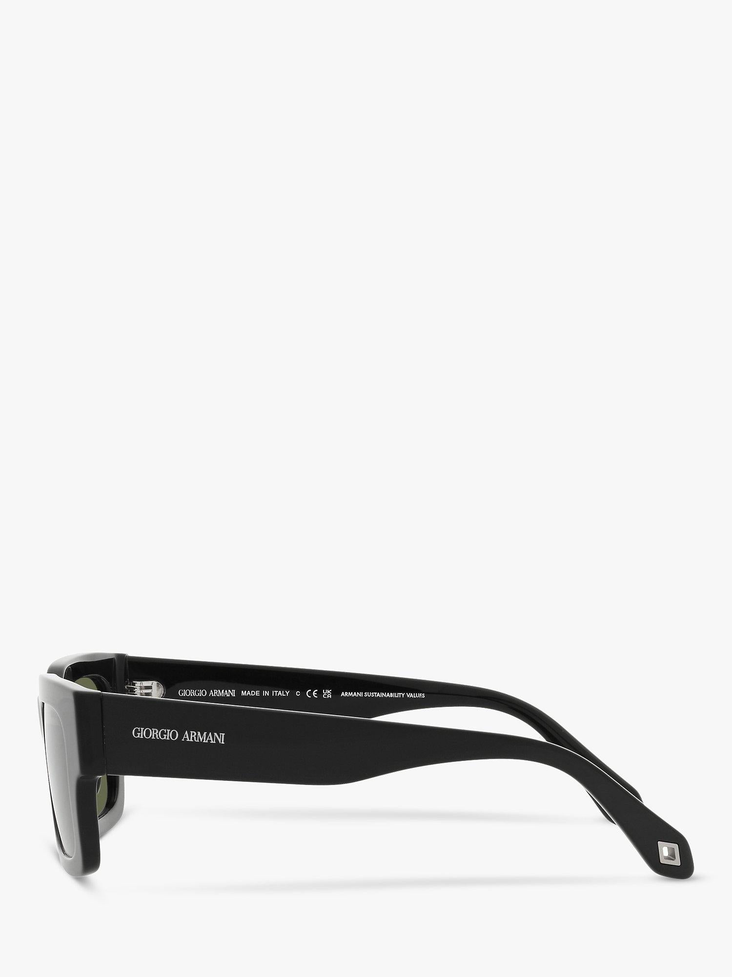 AR8184U Men's Polarised Rectangular Sunglasses, Black