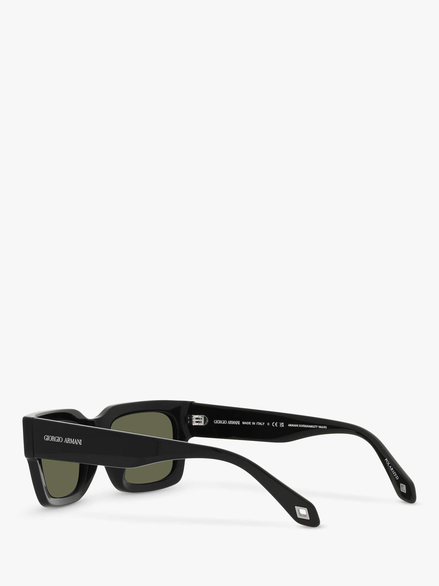 AR8184U Men's Polarised Rectangular Sunglasses, Black
