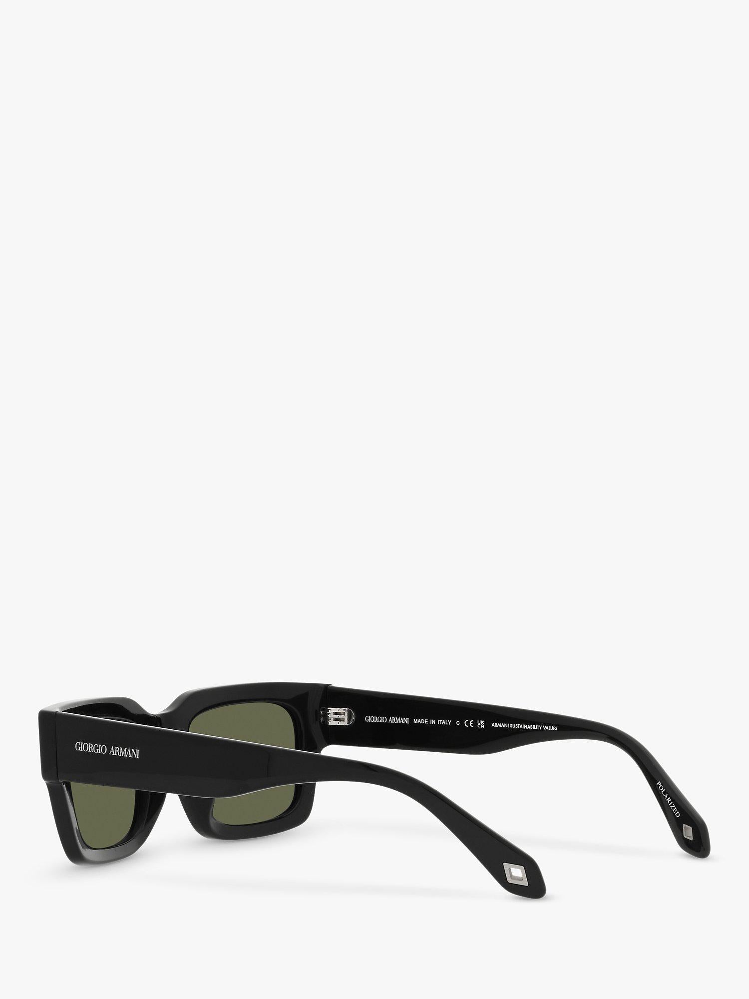 AR8184U Men's Polarised Rectangular Sunglasses, Black