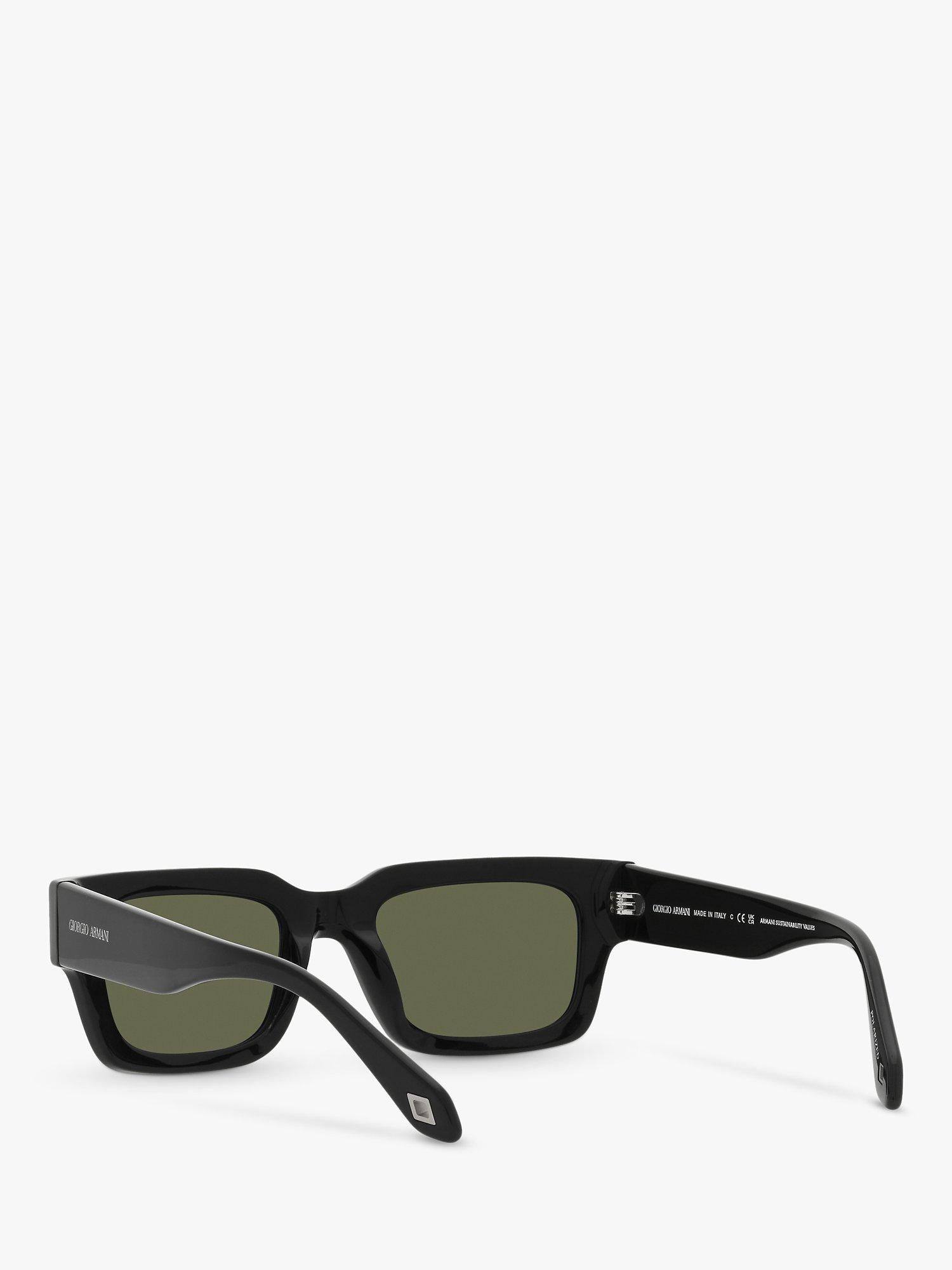 AR8184U Men's Polarised Rectangular Sunglasses, Black