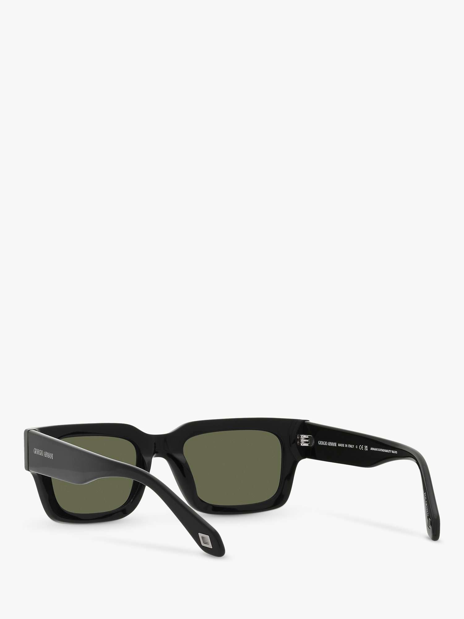 AR8184U Men's Polarised Rectangular Sunglasses, Black