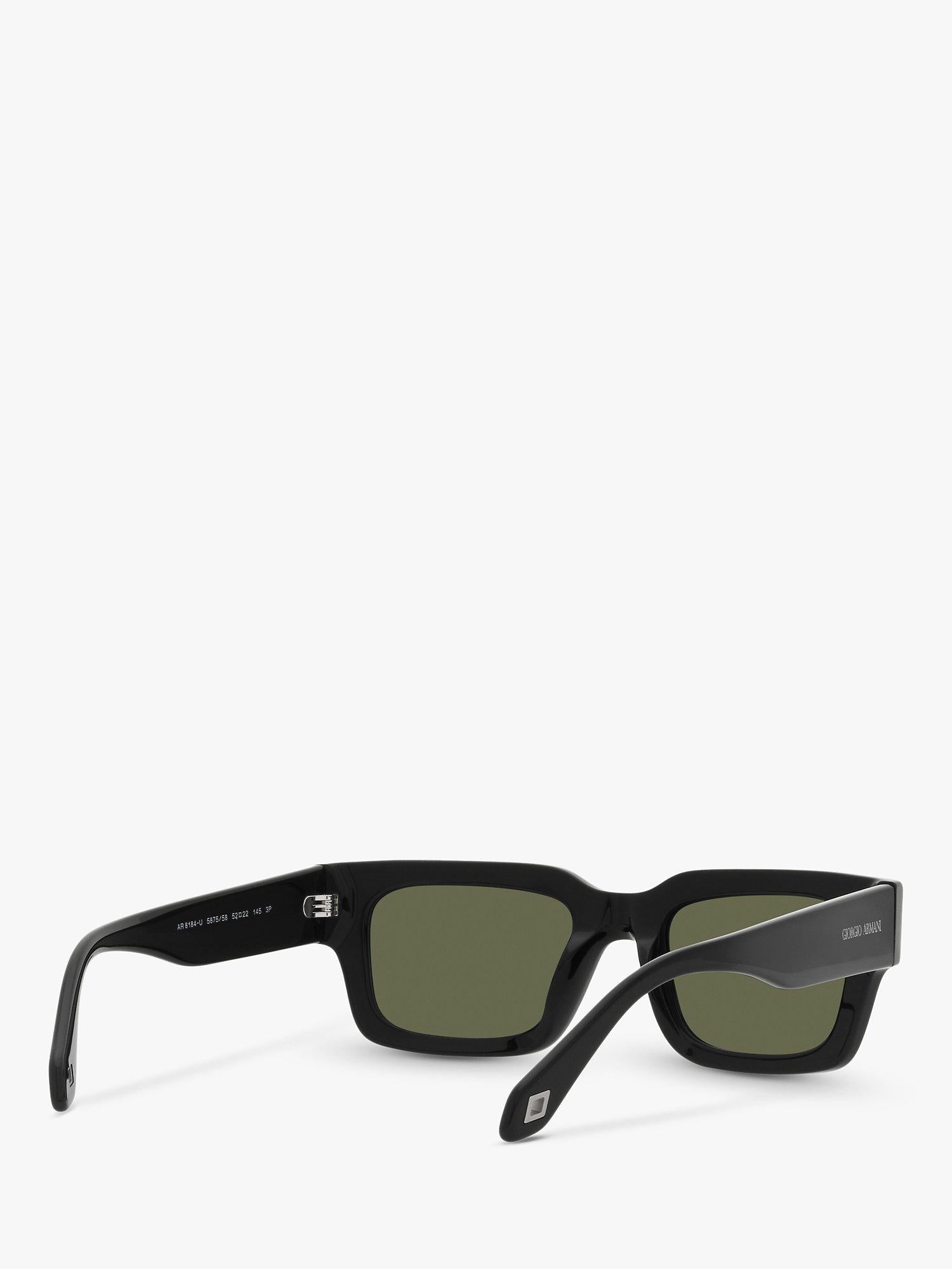 AR8184U Men's Polarised Rectangular Sunglasses, Black