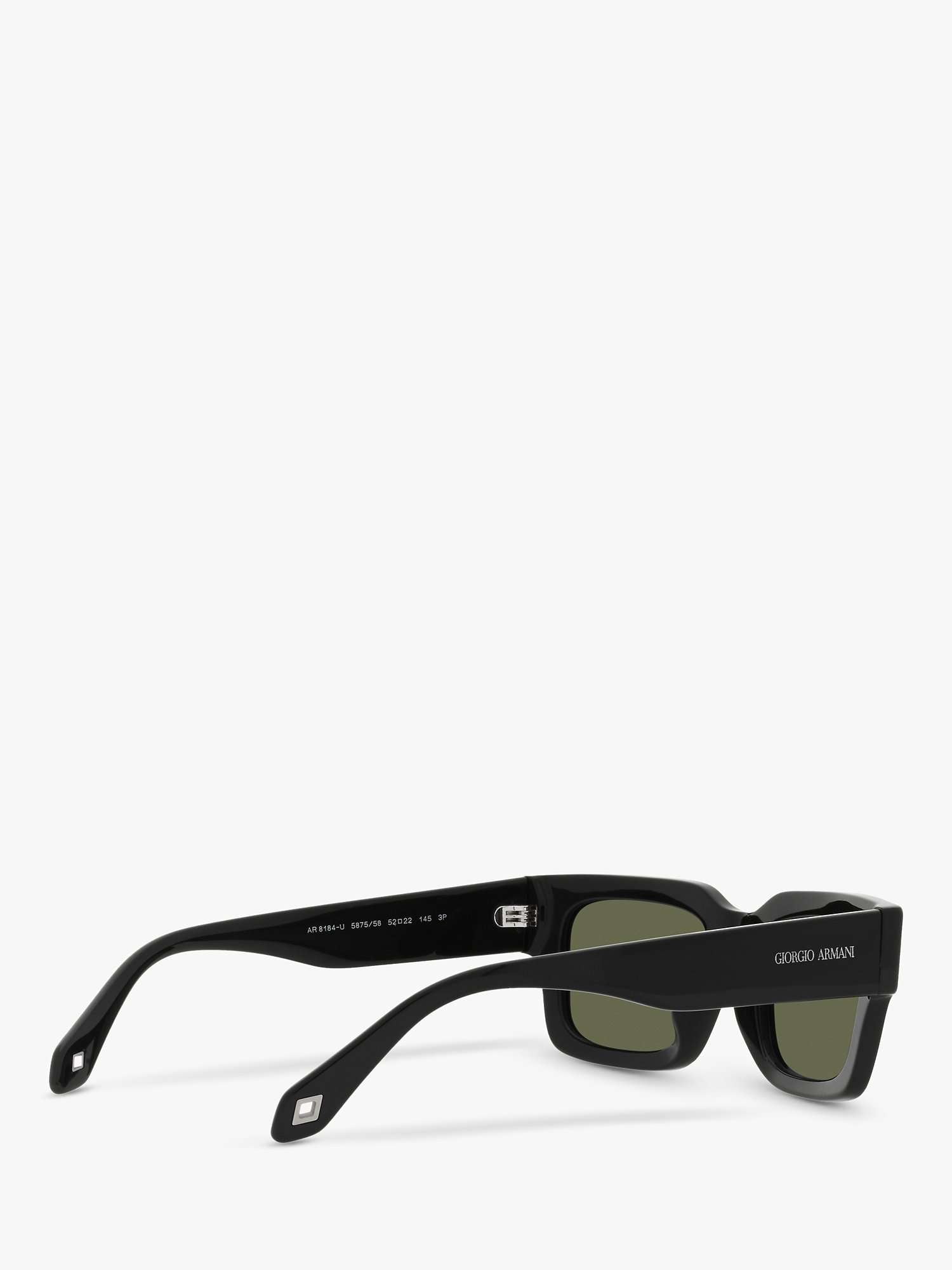 AR8184U Men's Polarised Rectangular Sunglasses, Black