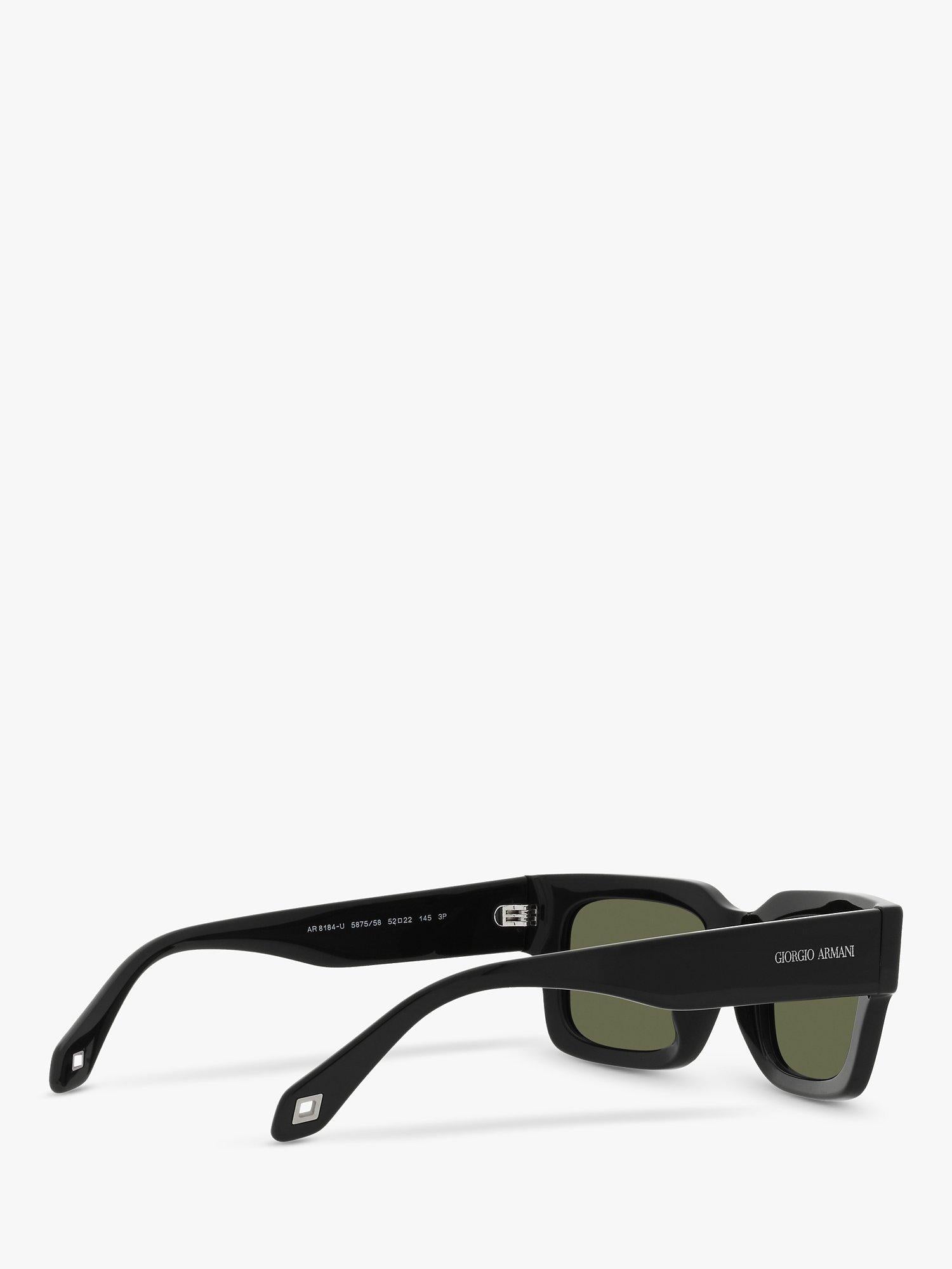 AR8184U Men's Polarised Rectangular Sunglasses, Black