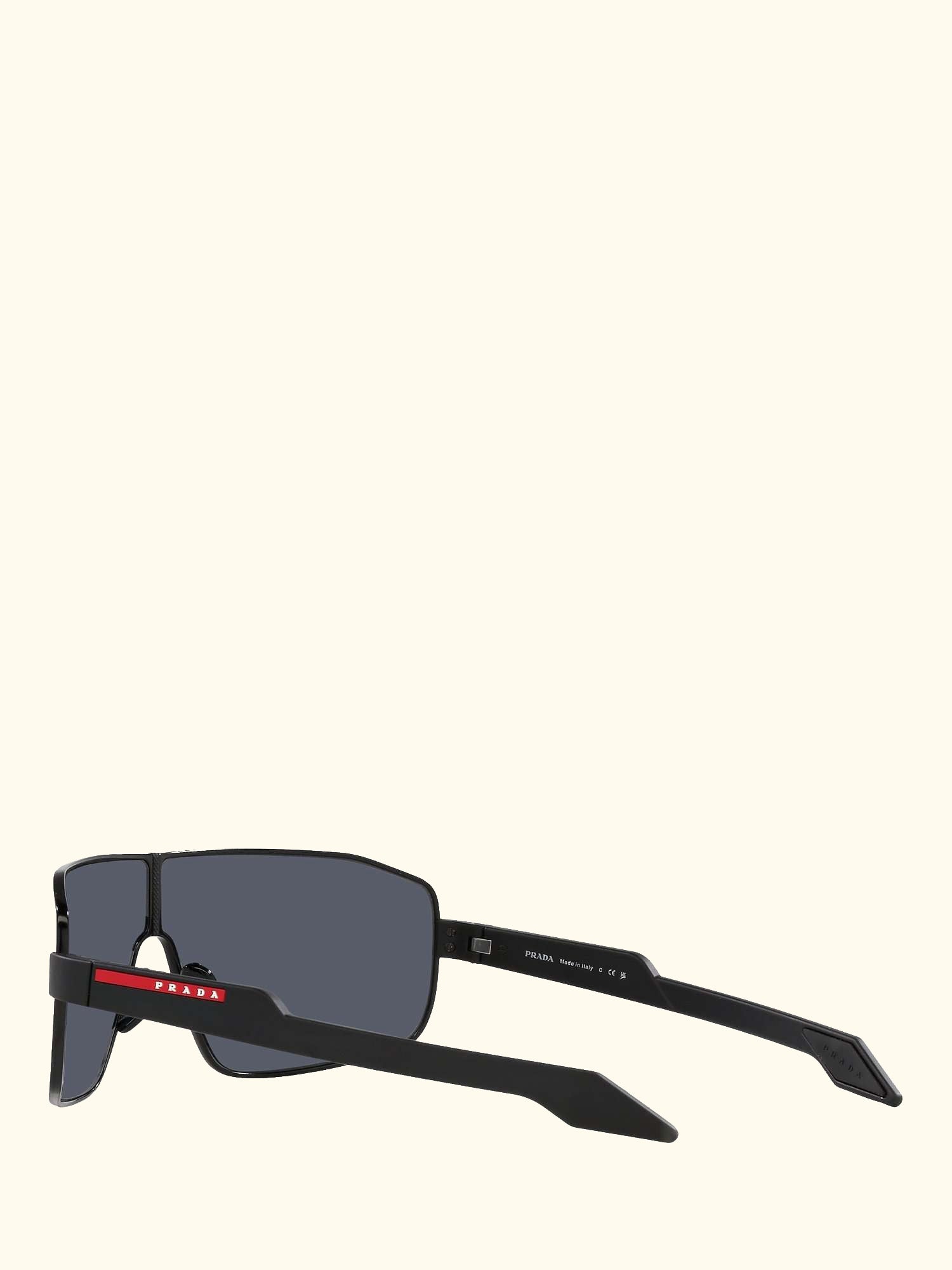 PS 54YS Men's Irregular Sunglasses, Black Rubber/Mirror Purple