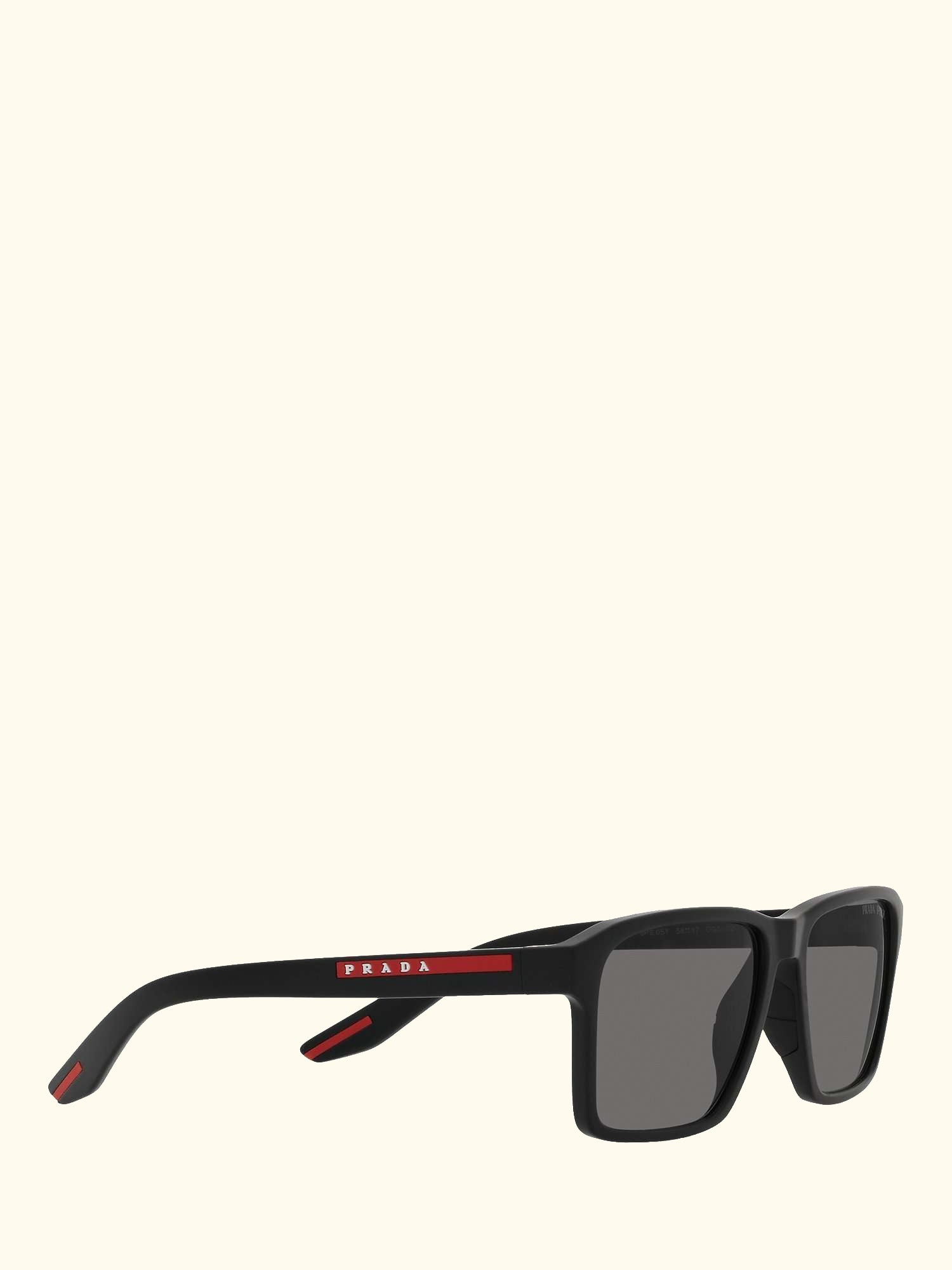 Linea Rosa PS05YS Men's Rectangular Sunglasses, Black