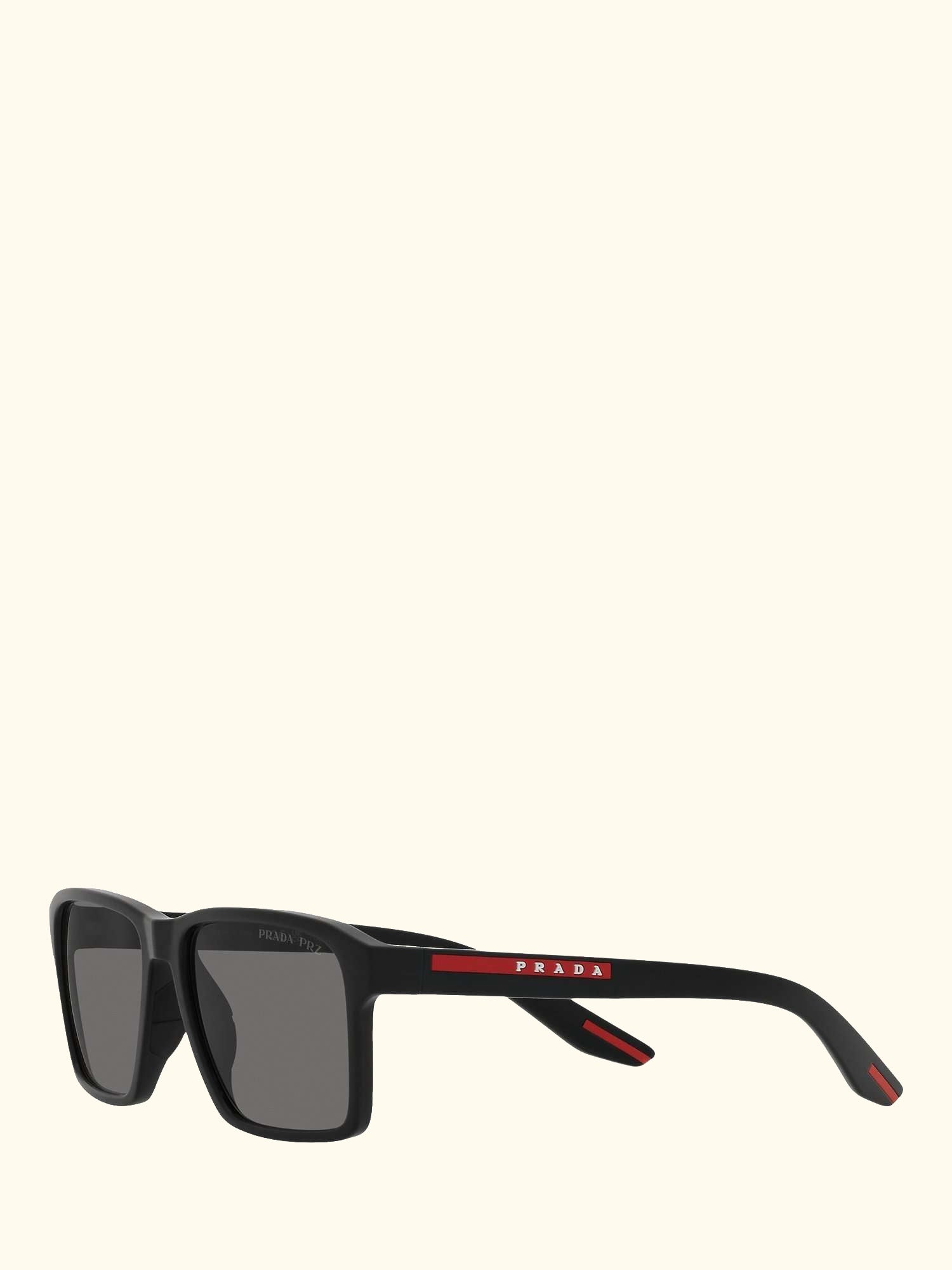 Linea Rosa PS05YS Men's Rectangular Sunglasses, Black