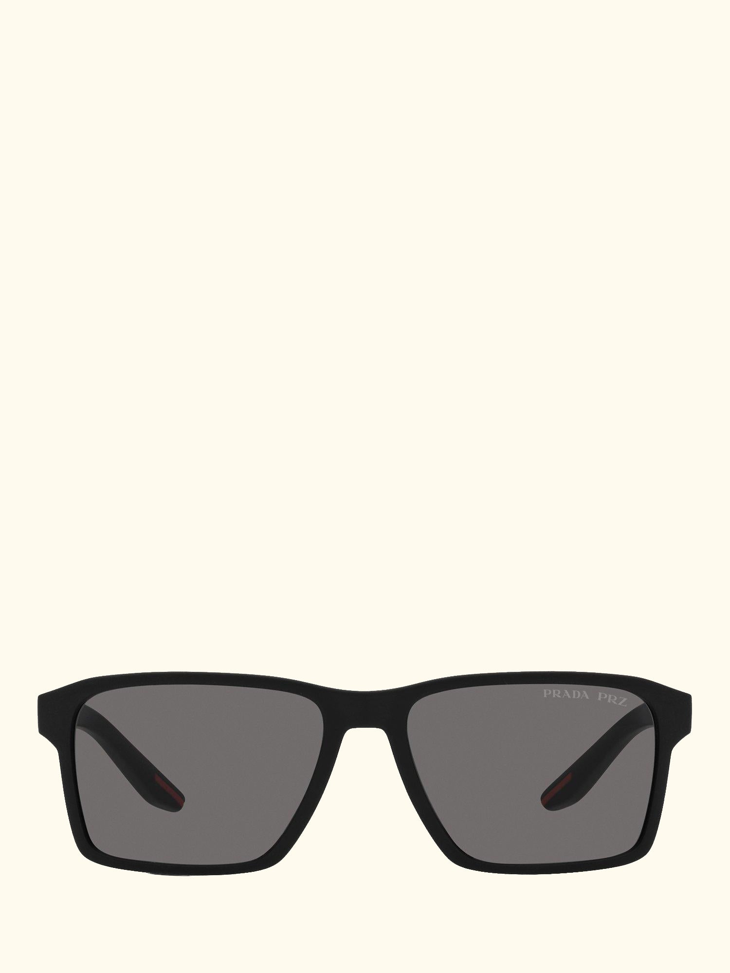 Linea Rosa PS05YS Men's Rectangular Sunglasses, Black