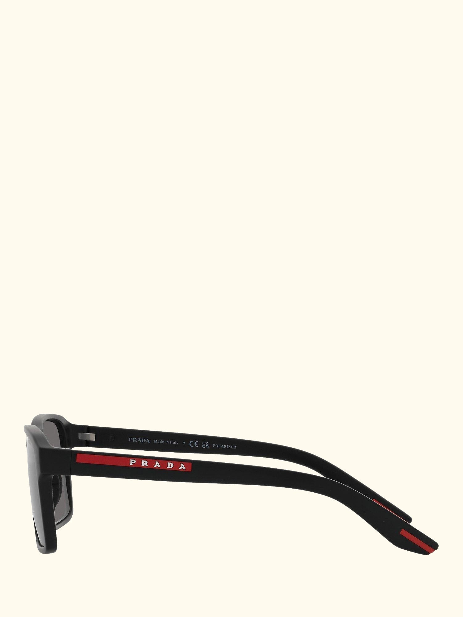 Linea Rosa PS05YS Men's Rectangular Sunglasses, Black