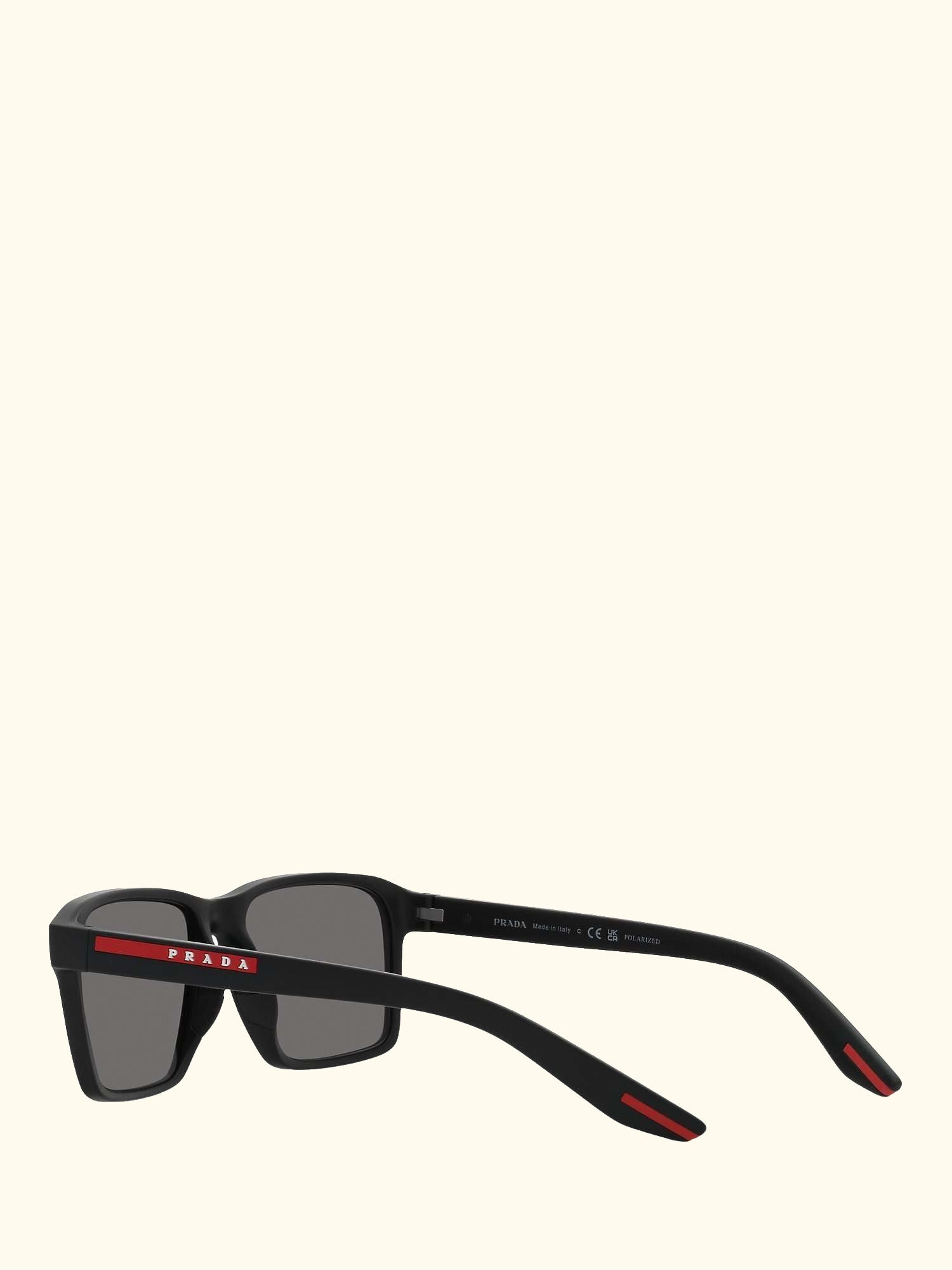 Linea Rosa PS05YS Men's Rectangular Sunglasses, Black