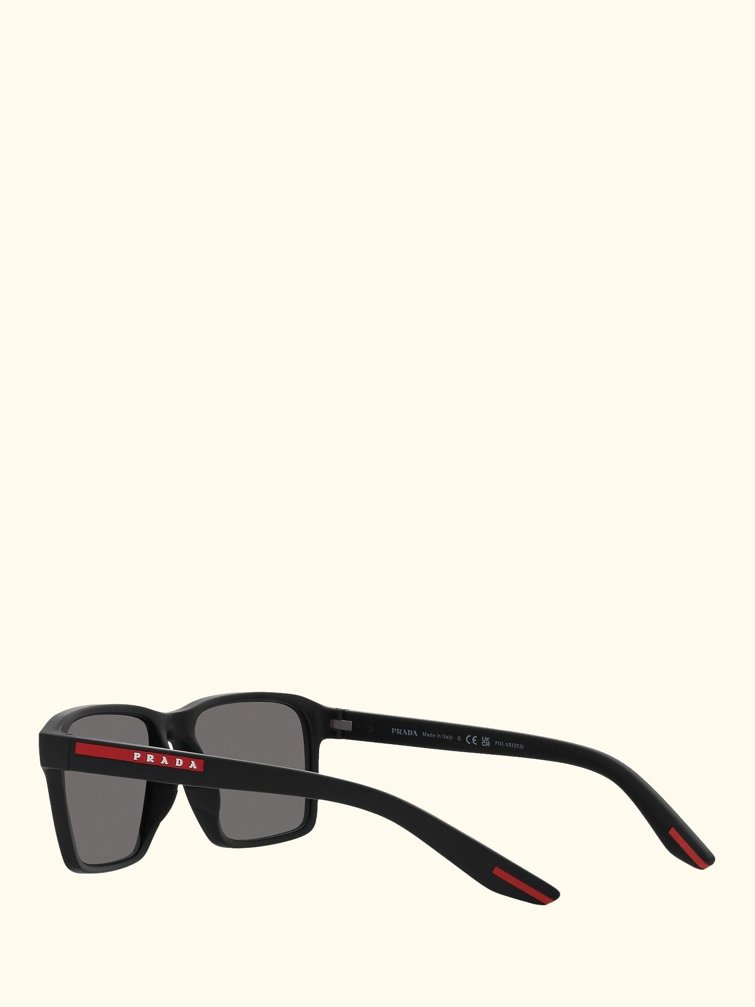Linea Rosa PS05YS Men's Rectangular Sunglasses, Black