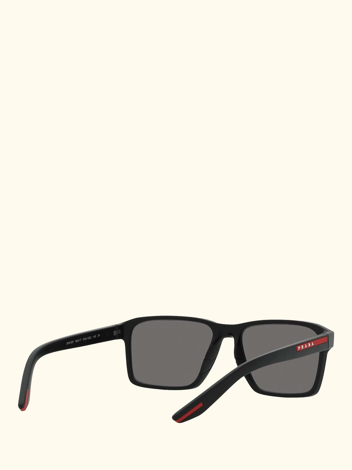 Linea Rosa PS05YS Men's Rectangular Sunglasses, Black