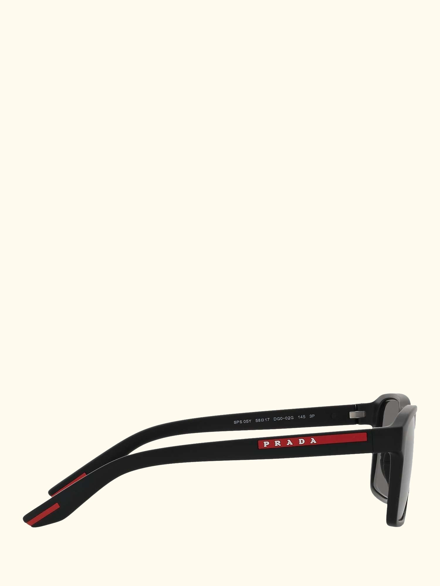 Linea Rosa PS05YS Men's Rectangular Sunglasses, Black