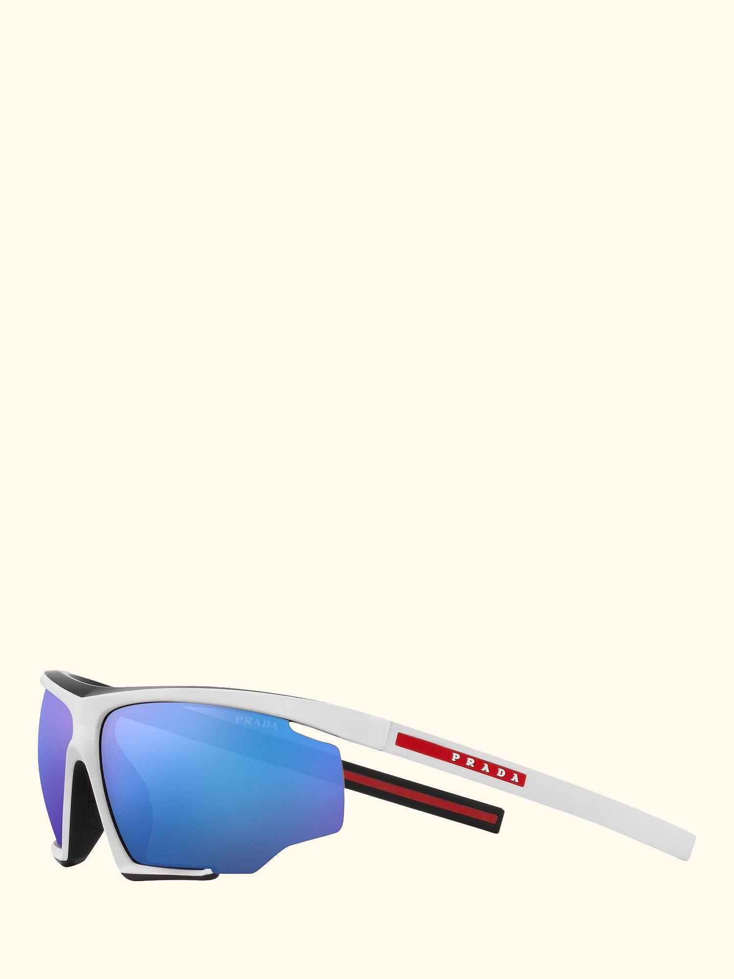 Linea Rossa PS 07YS Men's Wrap Sunglasses, Matte Black/White Rubber