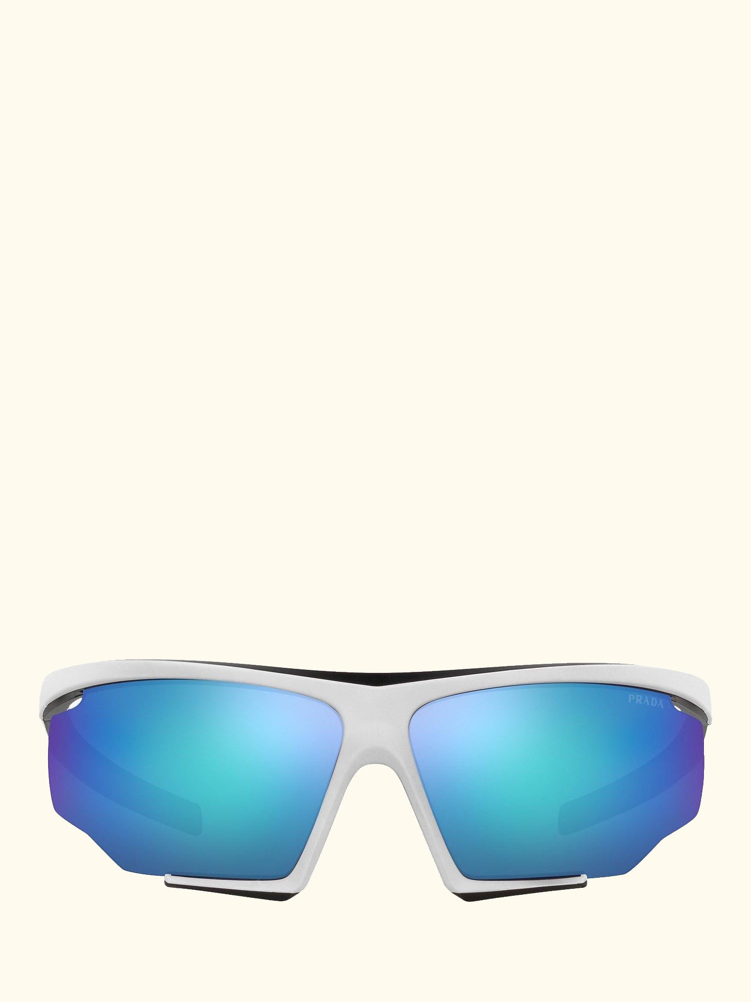 Linea Rossa PS 07YS Men's Wrap Sunglasses, Matte Black/White Rubber