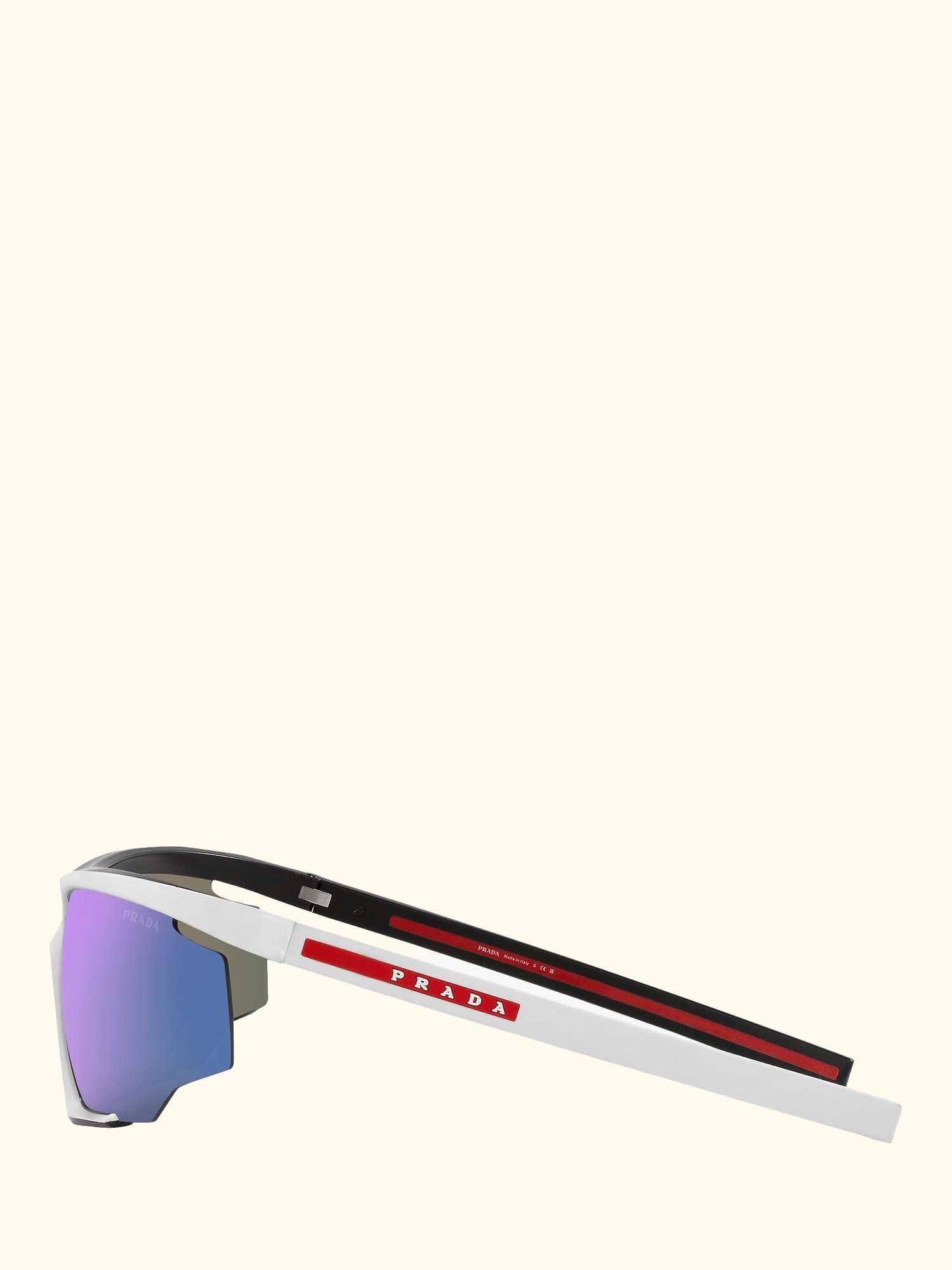 Linea Rossa PS 07YS Men's Wrap Sunglasses, Matte Black/White Rubber