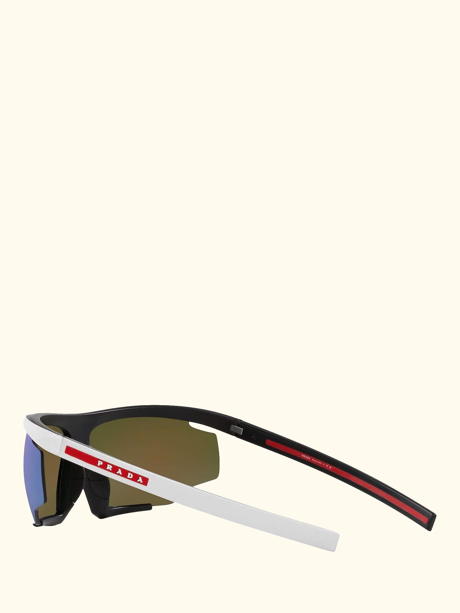 Linea Rossa PS 07YS Men's Wrap Sunglasses, Matte Black/White Rubber