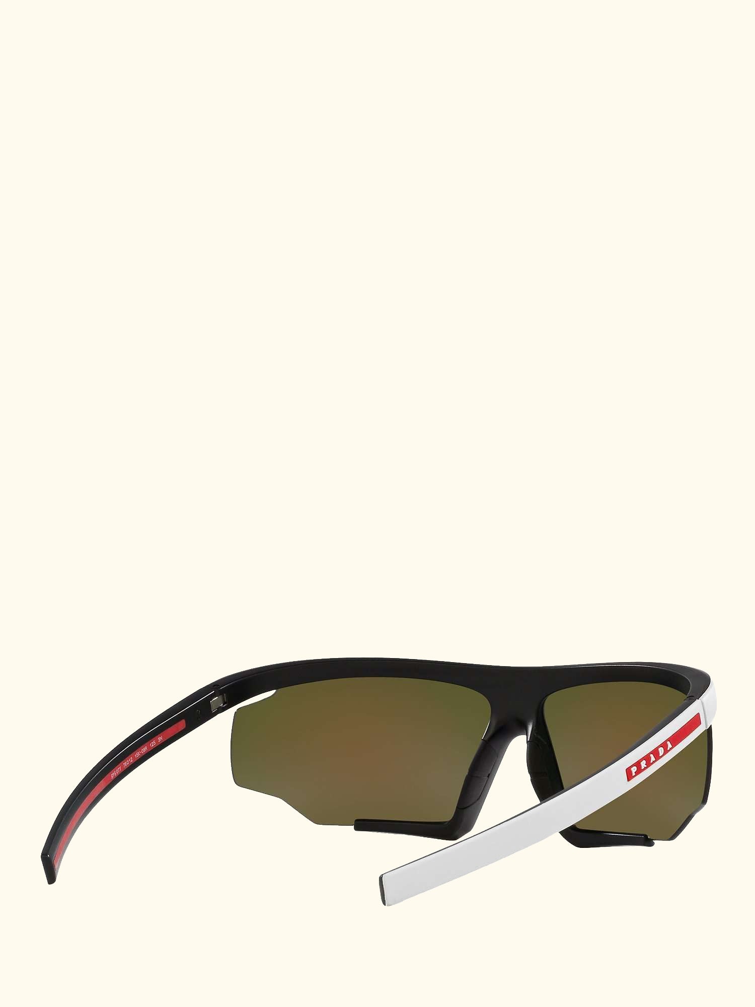 Linea Rossa PS 07YS Men's Wrap Sunglasses, Matte Black/White Rubber