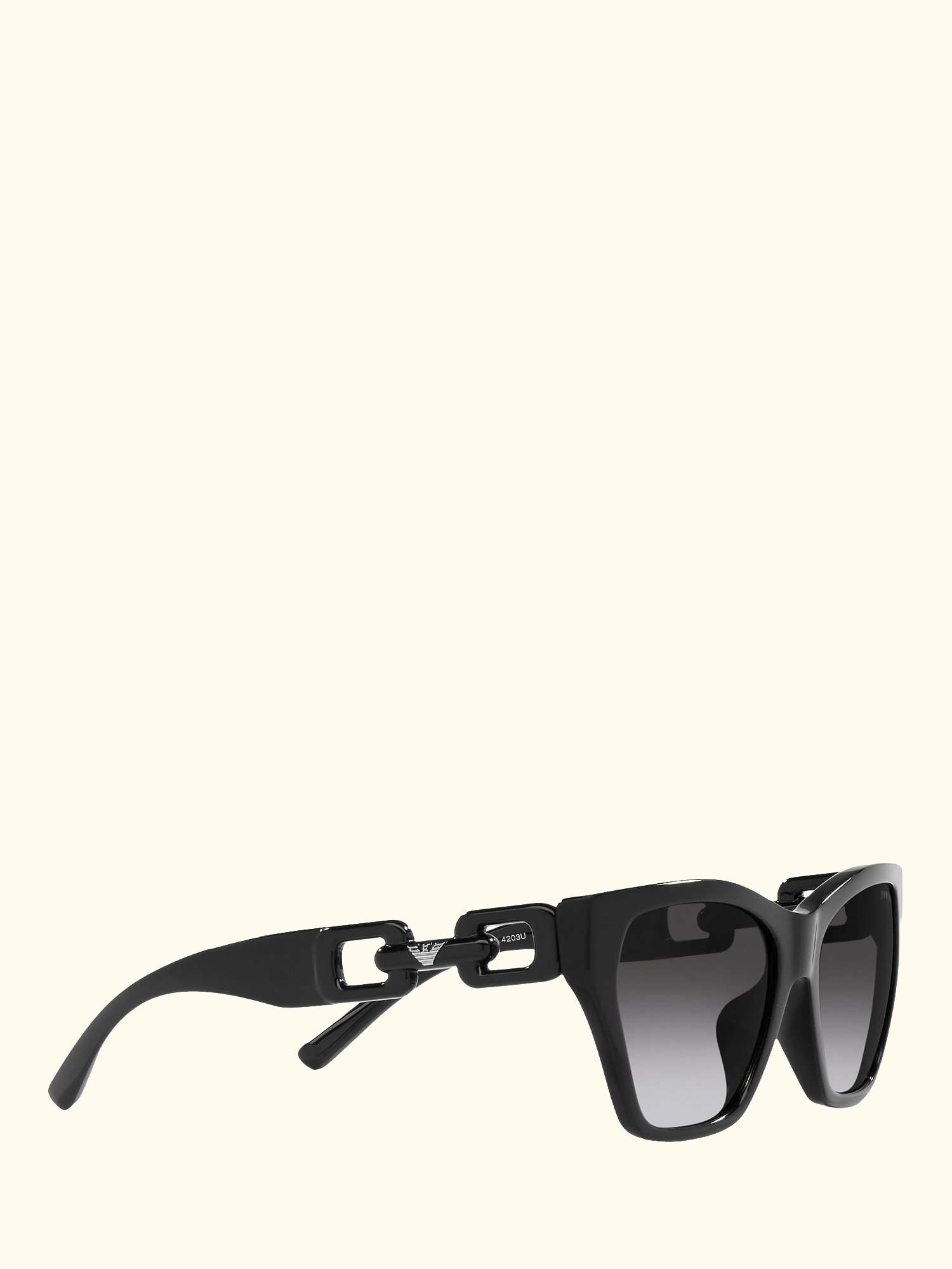 EA4203U Women's Cat's Eye Sunglasses, Shiny Black