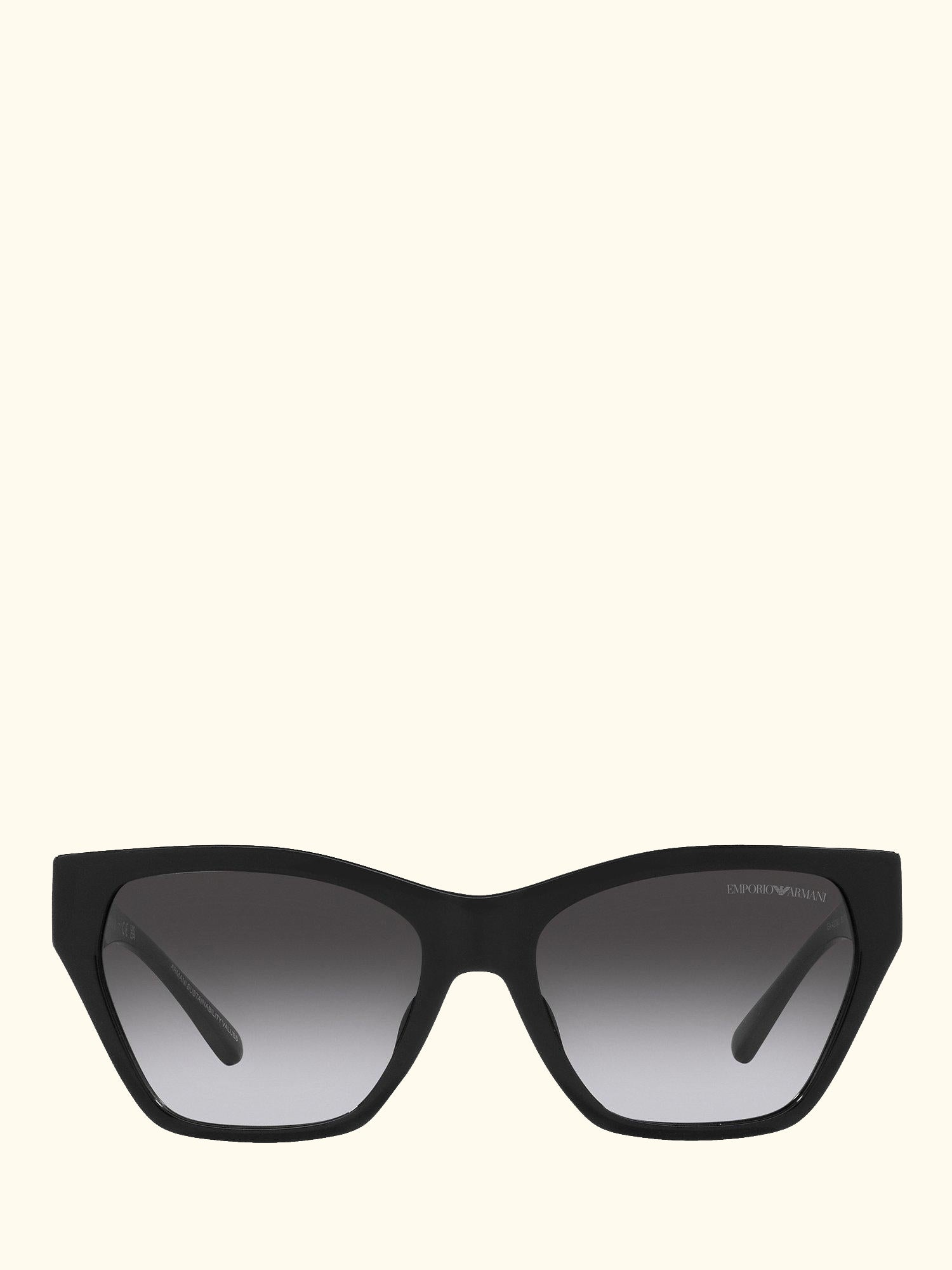 EA4203U Women's Cat's Eye Sunglasses, Shiny Black