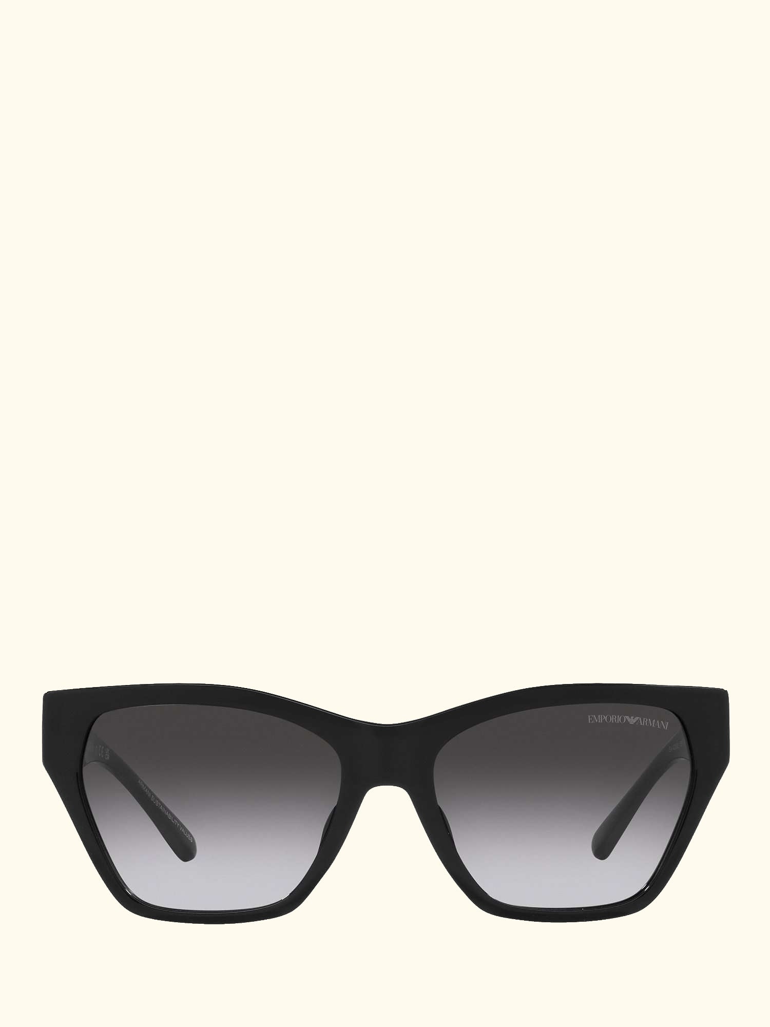 EA4203U Women's Cat's Eye Sunglasses, Shiny Black