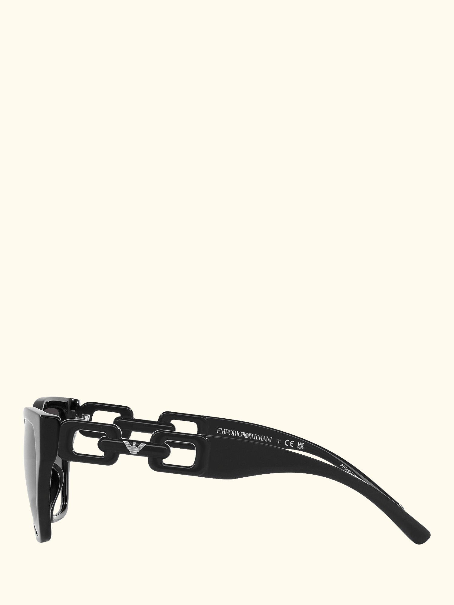 EA4203U Women's Cat's Eye Sunglasses, Shiny Black