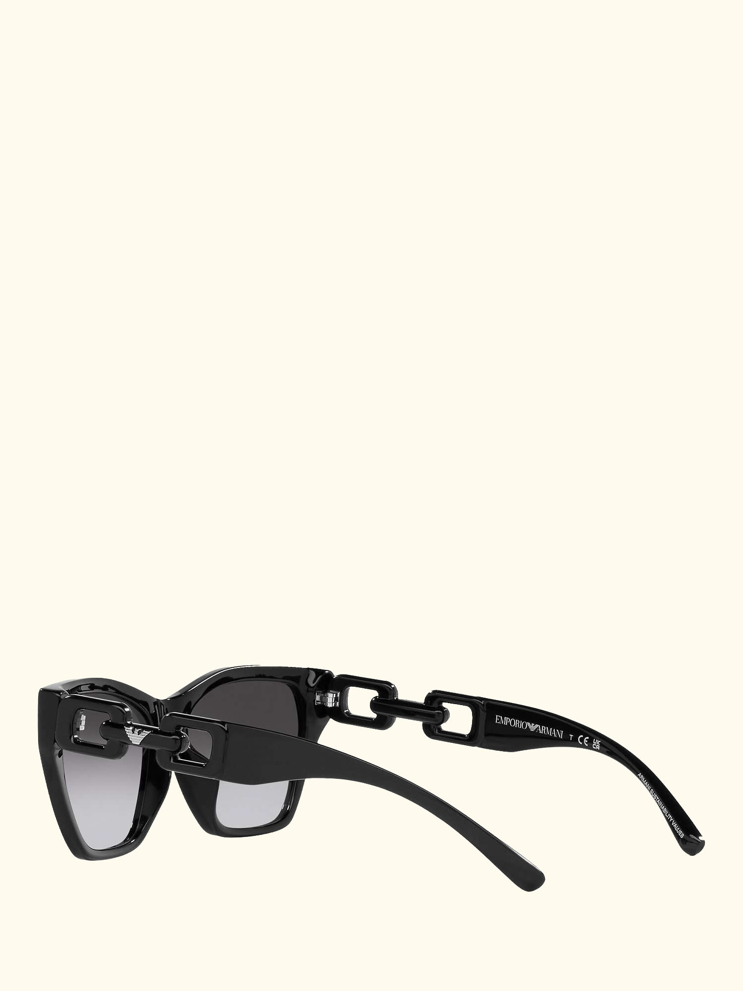 EA4203U Women's Cat's Eye Sunglasses, Shiny Black