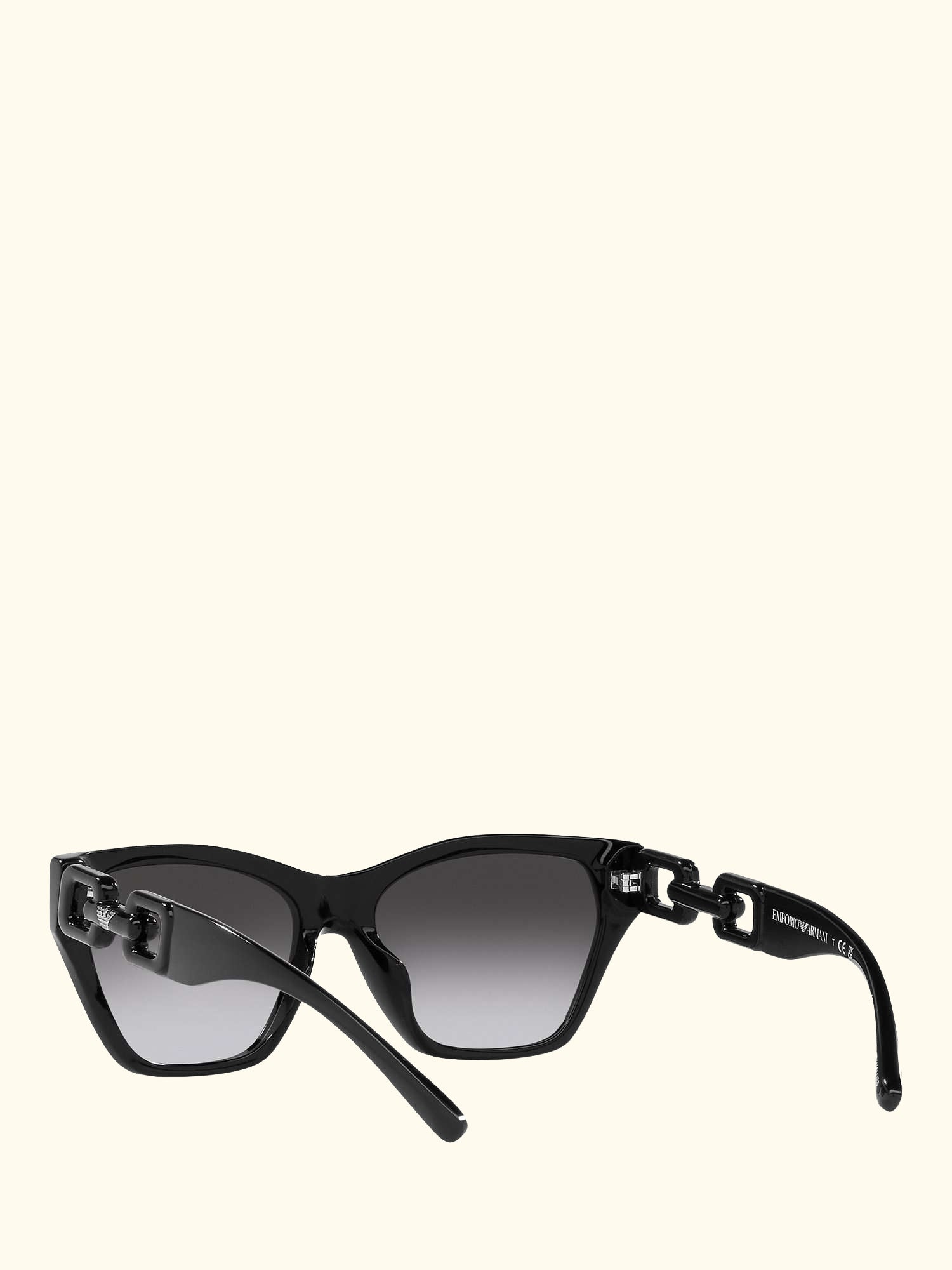 EA4203U Women's Cat's Eye Sunglasses, Shiny Black