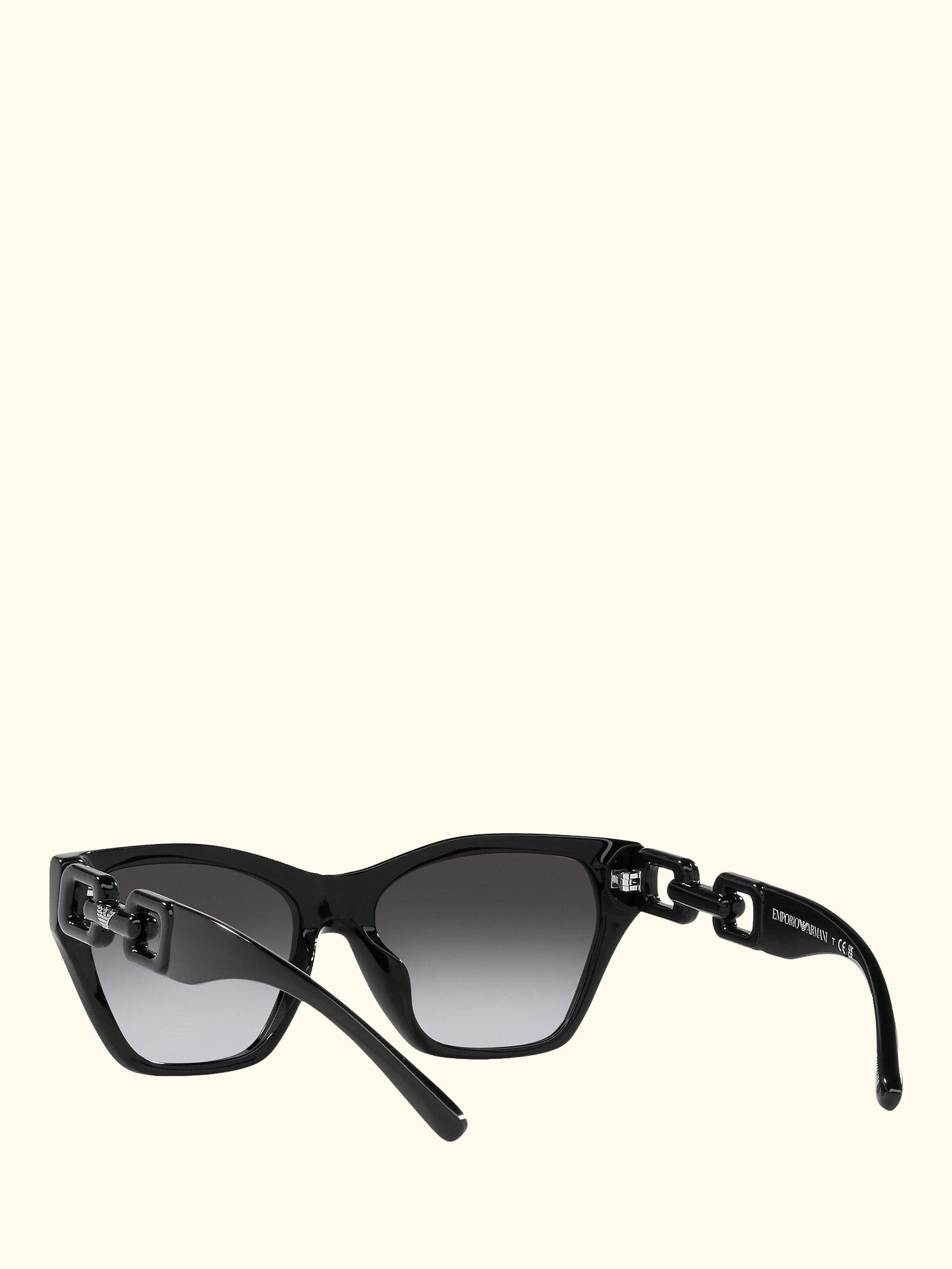EA4203U Women's Cat's Eye Sunglasses, Shiny Black