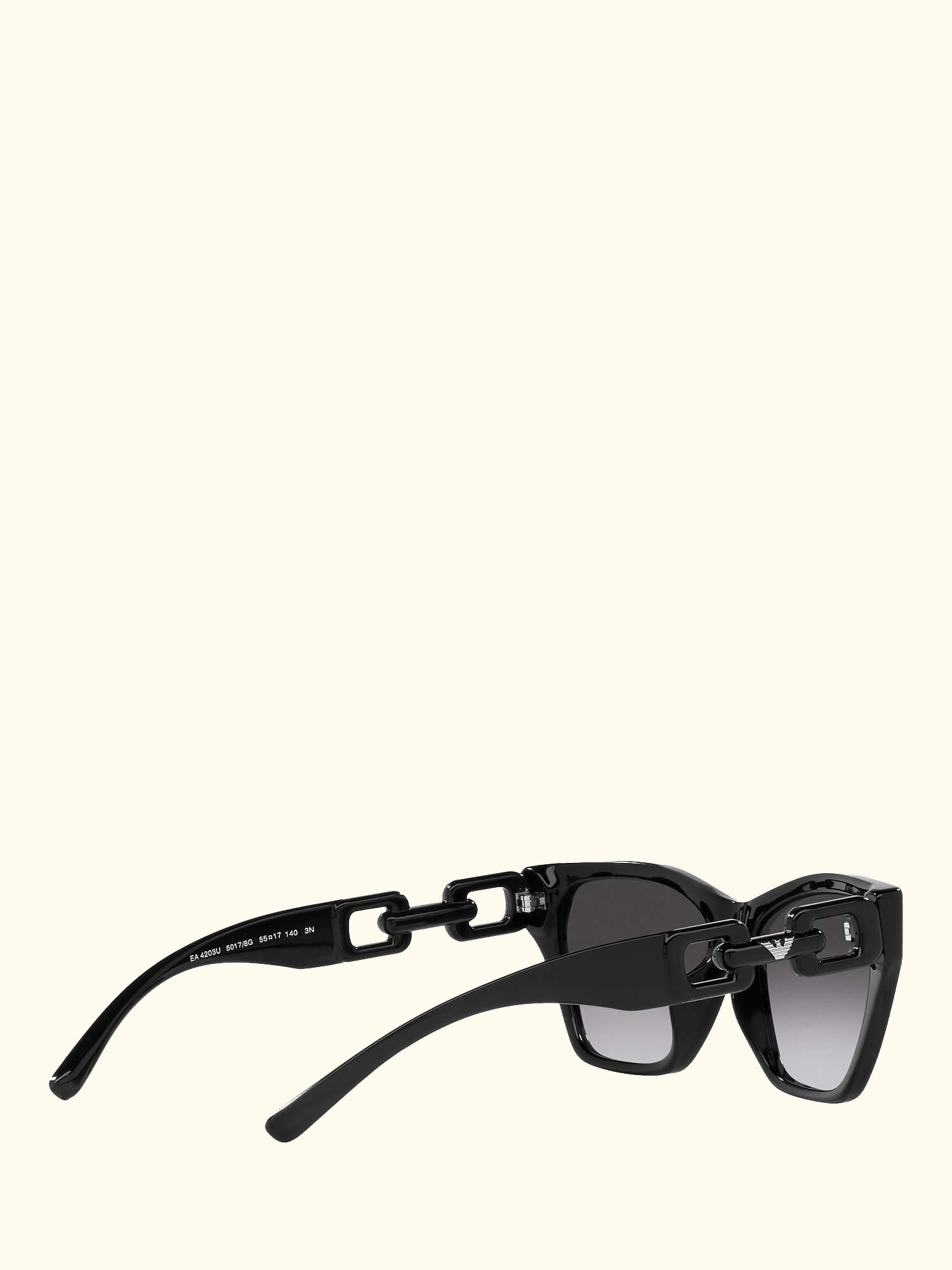 EA4203U Women's Cat's Eye Sunglasses, Shiny Black