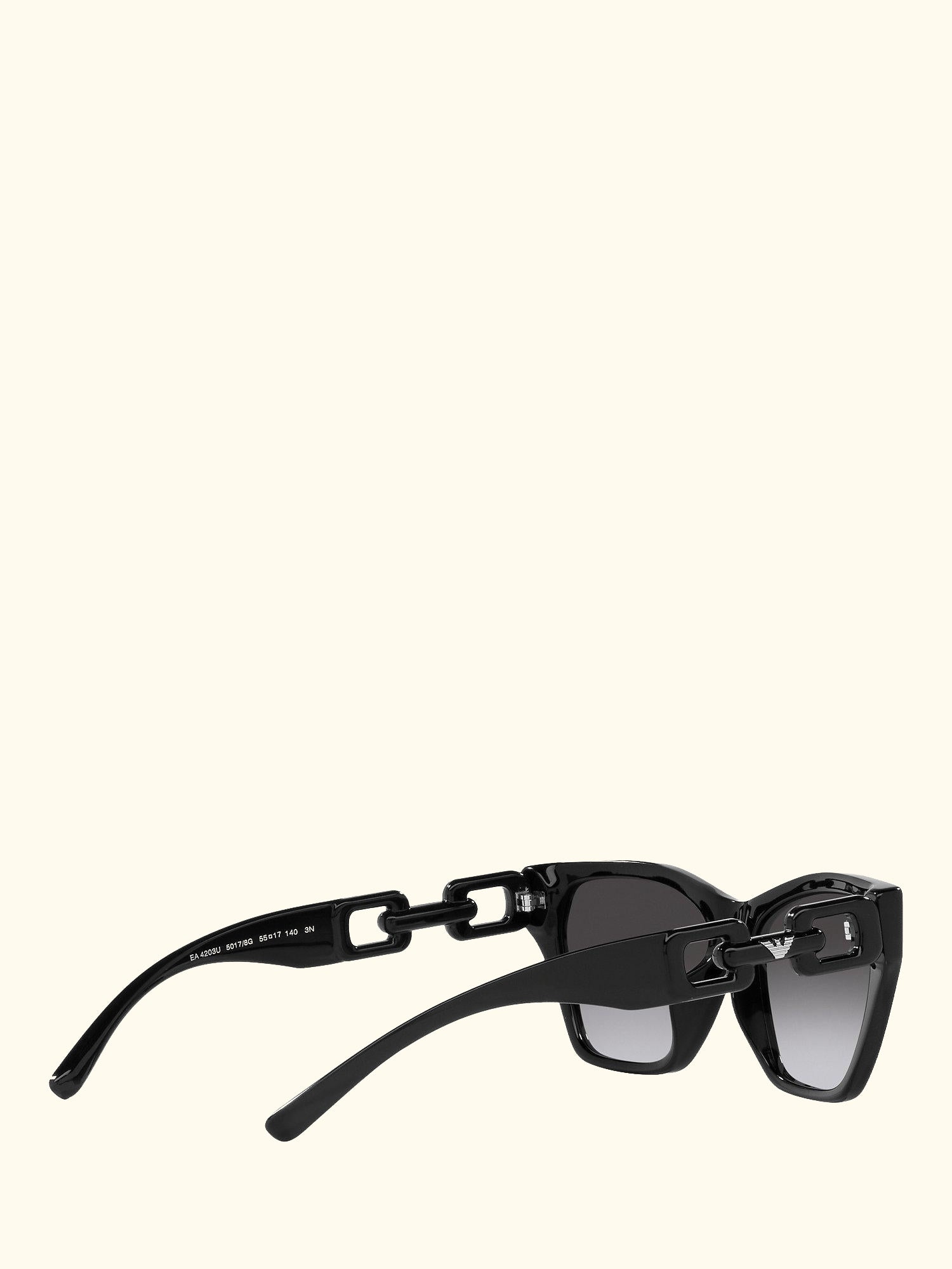 EA4203U Women's Cat's Eye Sunglasses, Shiny Black